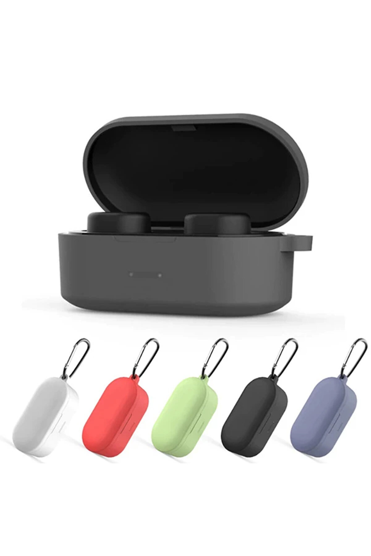 Qcy T1S/T2C Bluetooth Kulaklık İçi̇n Si̇li̇kon Koruma Kılıf+ Anahtarlık-(5775) - Gms2120-1223