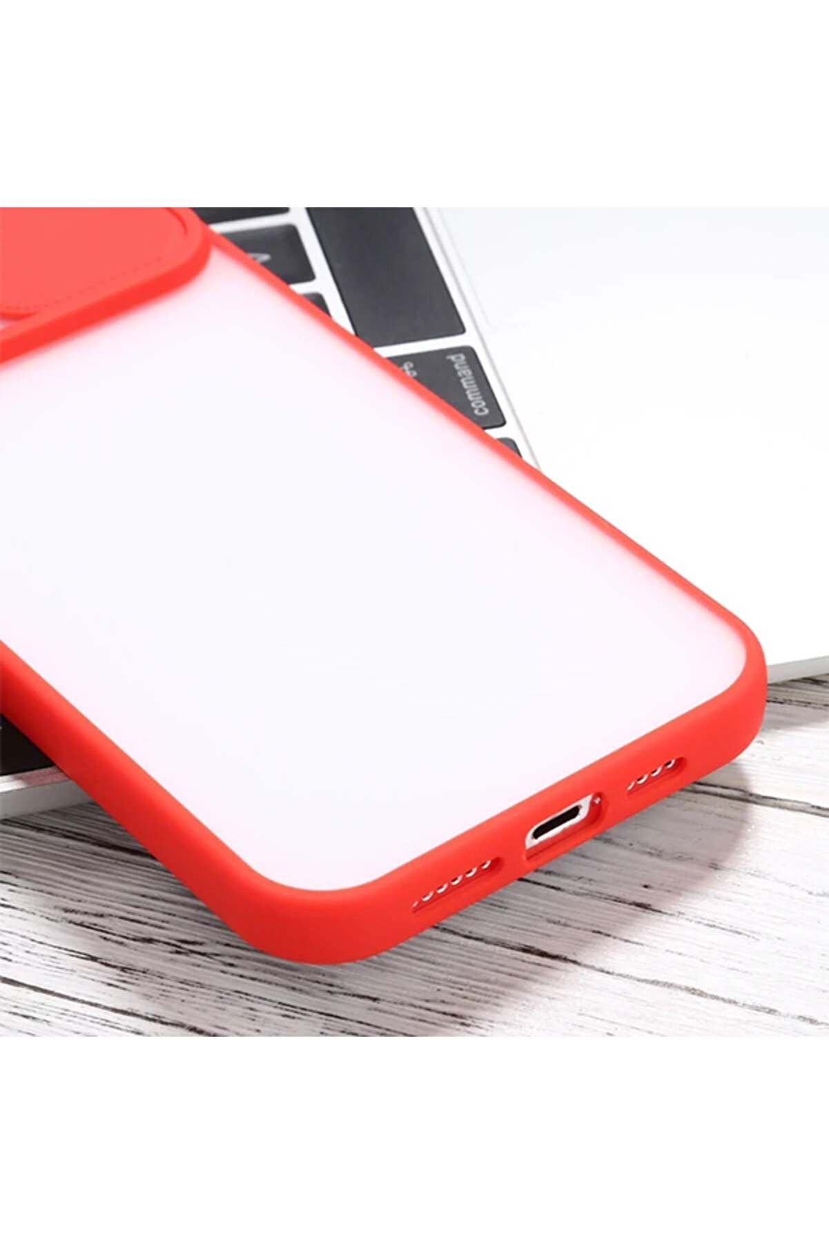 Ally İphone 12 6.1 Kamera Lens Korumalı Sürgülü Tpu Şeffaf Kılıf-(1903) - Dropx5294-1008