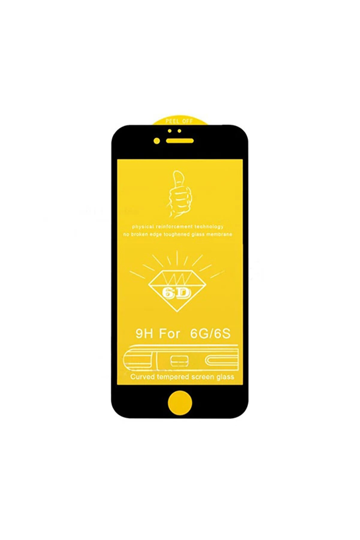 İphone 6Plus İphone 6S Plus 6D Kavi̇sli̇ Full Kırılmaz Cam Ekran Koruyucu-(5775) - Hby4147-8788