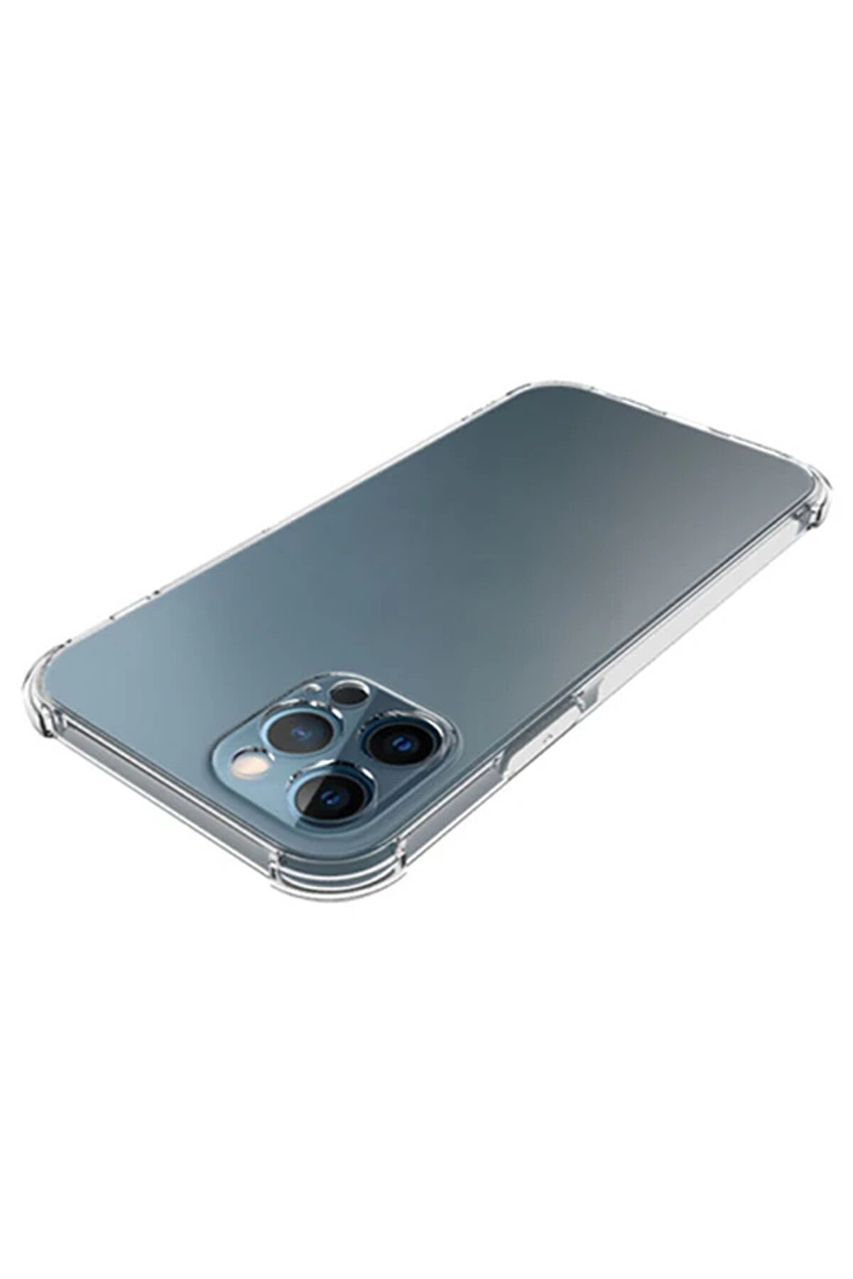 İphone 12 Pro Max 6.7 Anti̇-Drop Si̇li̇kon Kılıf Kamera Korumalı Şeffaf Si̇li̇kon K - Gms3996-9074