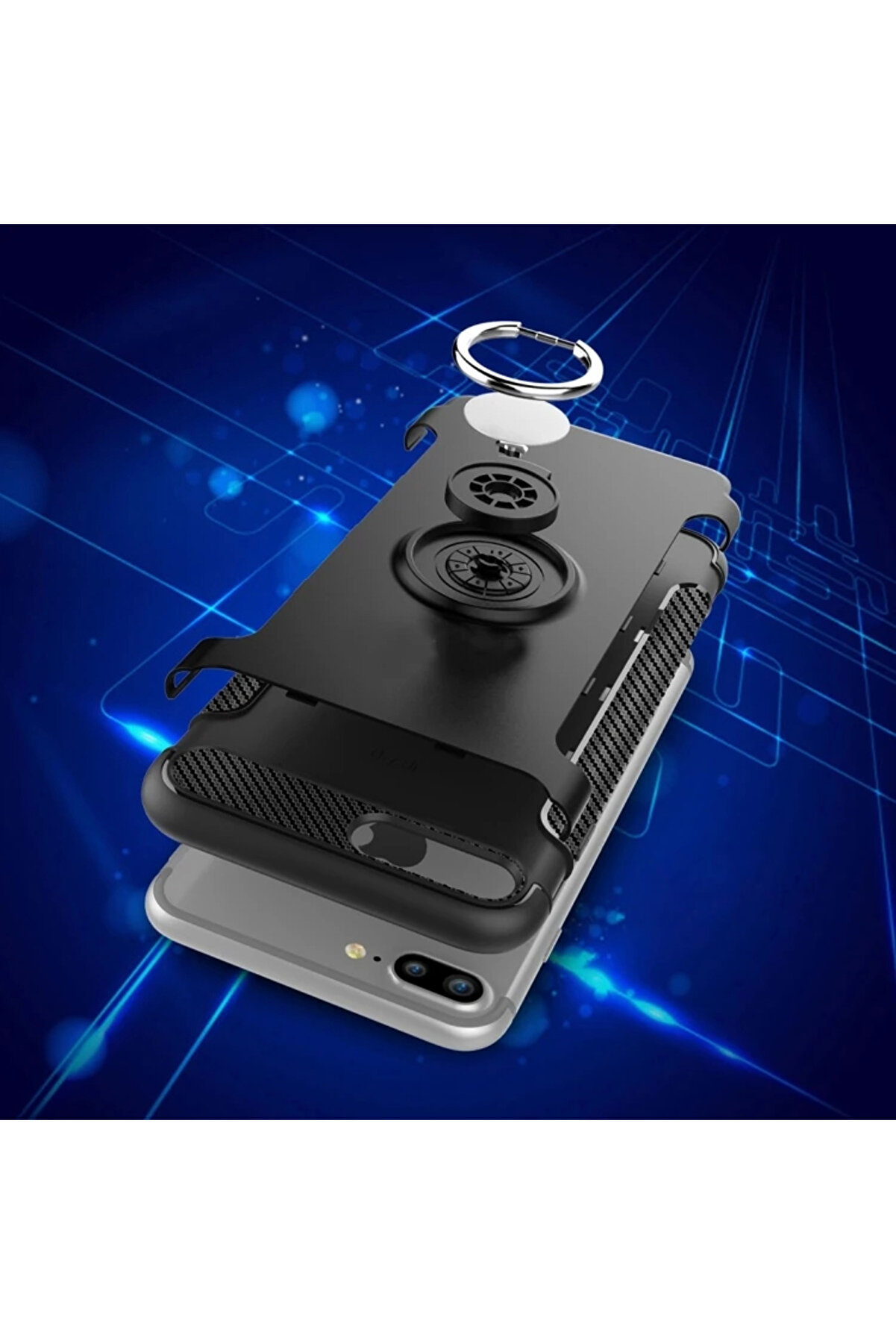 gizmurstore İPhone 7plus İPhone 8plus 360 Doner Y&uuml;z&uuml;kl&uuml; Darbe Emici Armor Kılıf-(5775) - GMS5169-4593