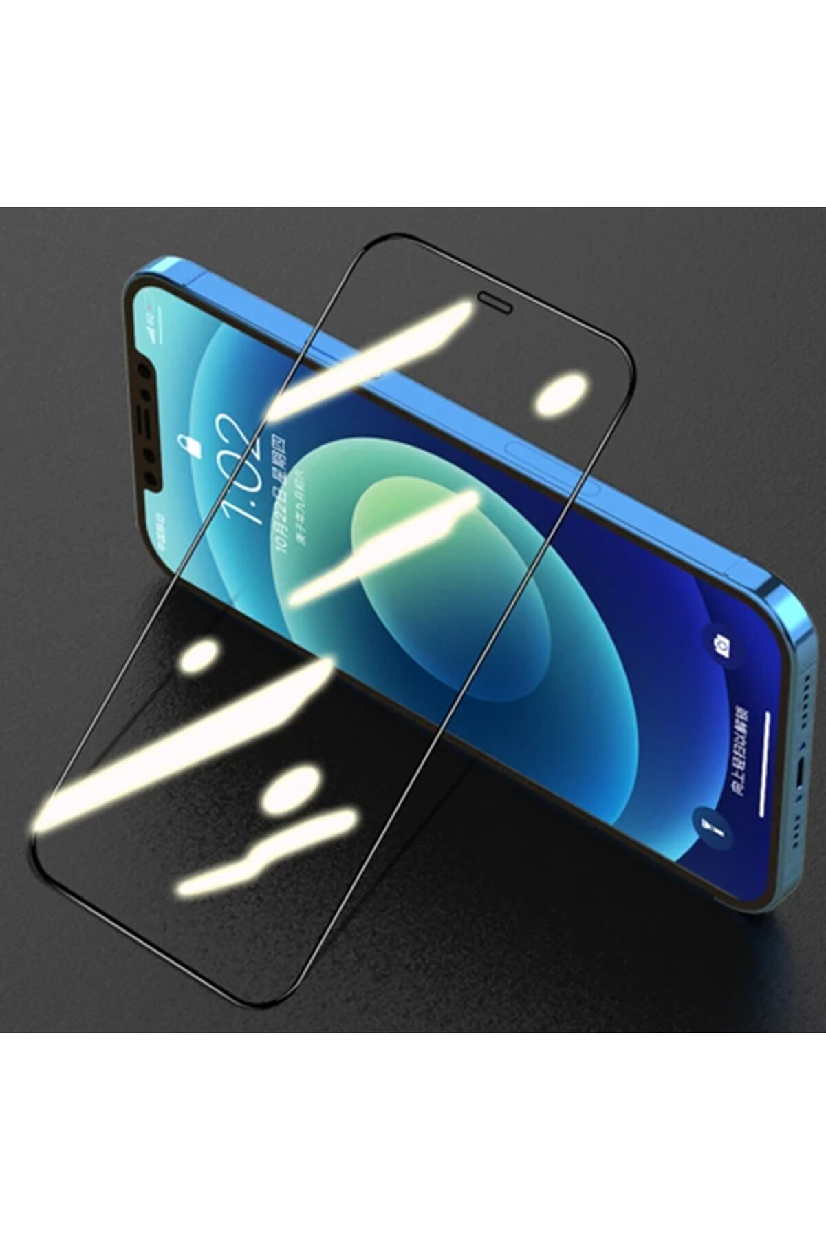 gizmurstore ALLY İPhone 12-12 Pro 5D Kavisli Full Tempered Cam Ekran Koruyucu-(5775) - GMS1233-9028