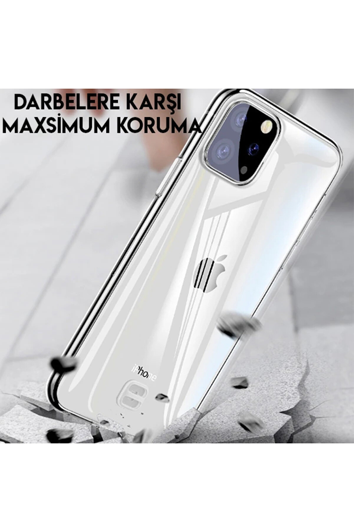 Transparent Key İphone 11 Pro Max 6.5İnch (2019) Şeffaf Si̇li̇kon Kılıf-(5775) - Gms8509-5961