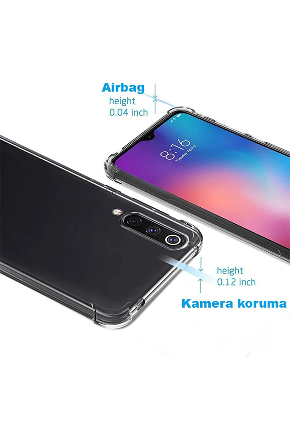 Xi̇aomi̇ Mi̇ 9 Pro 5G Anti̇-Drop Darbe Emi̇ci̇ Si̇li̇kon Kılıf-(5775) - Gms7298-5389