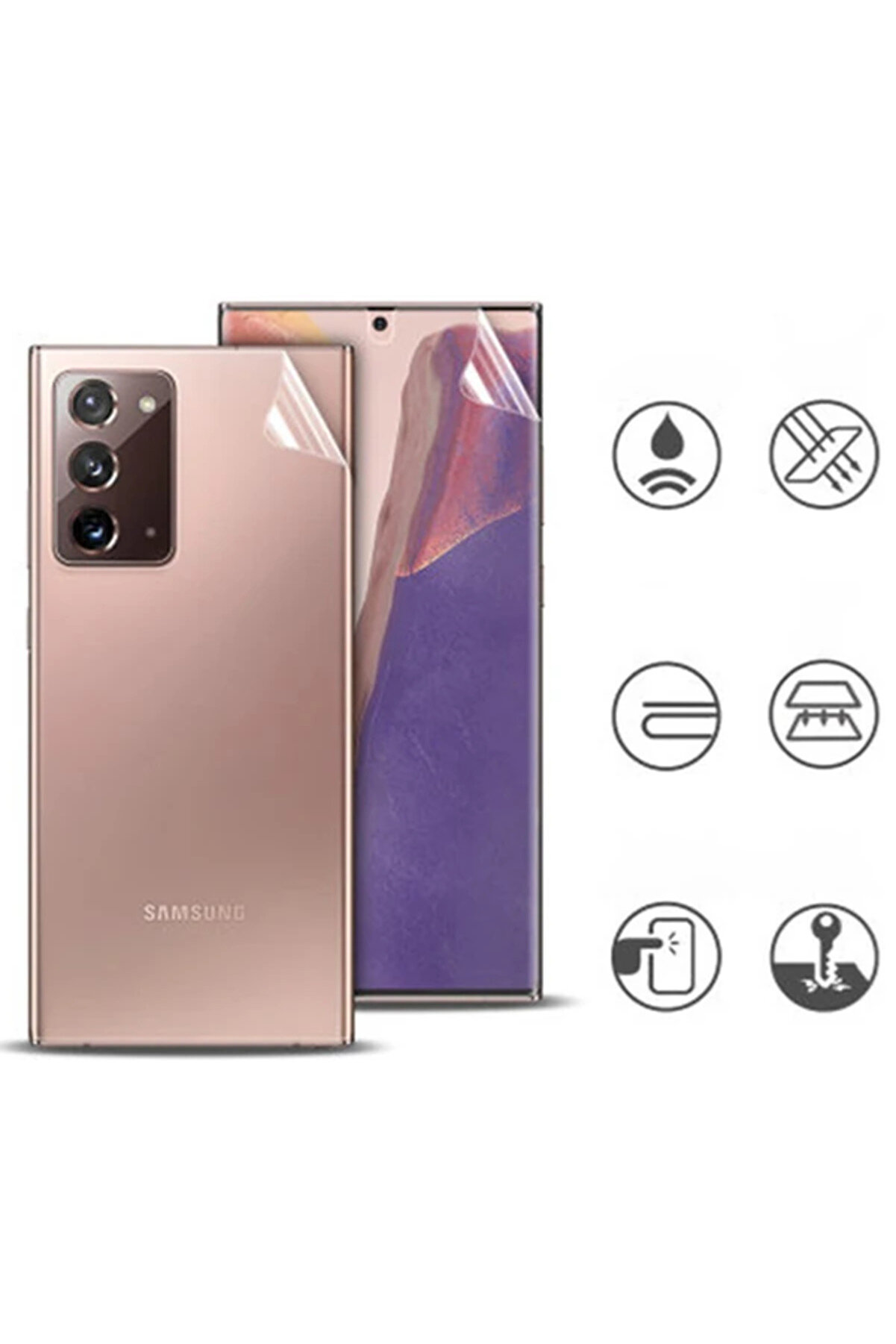 Sm Galaxy Note 20 Fi̇lm Ön Arka Full Koruyucu Membran Nano Hi̇drojel Koruyucu Set-(57 - Gms7265-9430