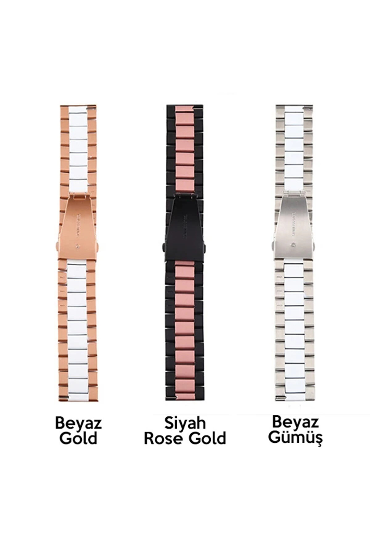 22Mm Gear S3 Watch 4 -Gt2 Gt2E 46Mm Kayışkordon Serami̇k Paslanmaz Çeli̇k-(1903 - Dropx4066-6886