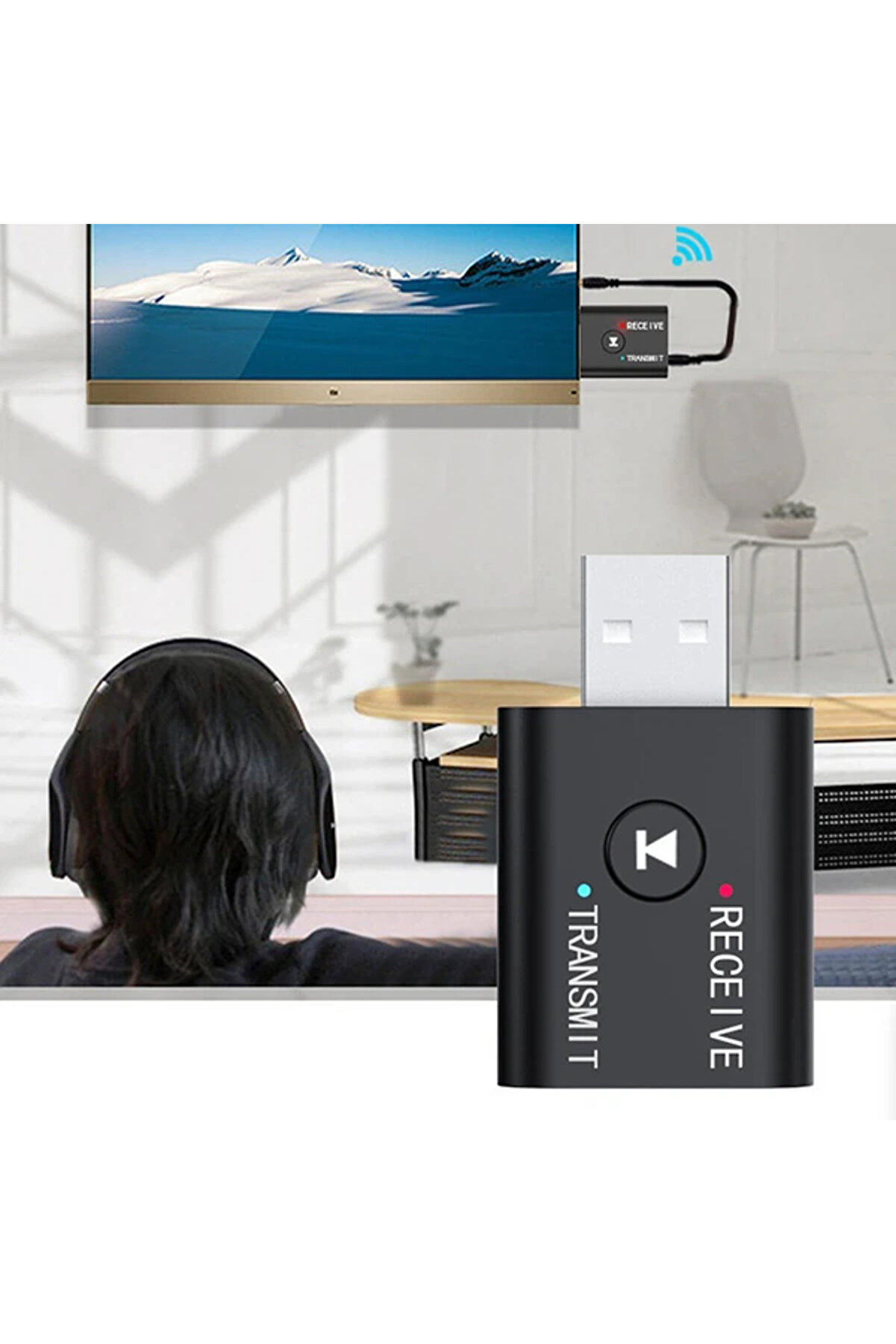 Ally 2İn1 Bluetooth 5.0 Mi̇ni̇ Usb Adaptör+Fm Transmi̇tter-(5775) - Gms1120-9748