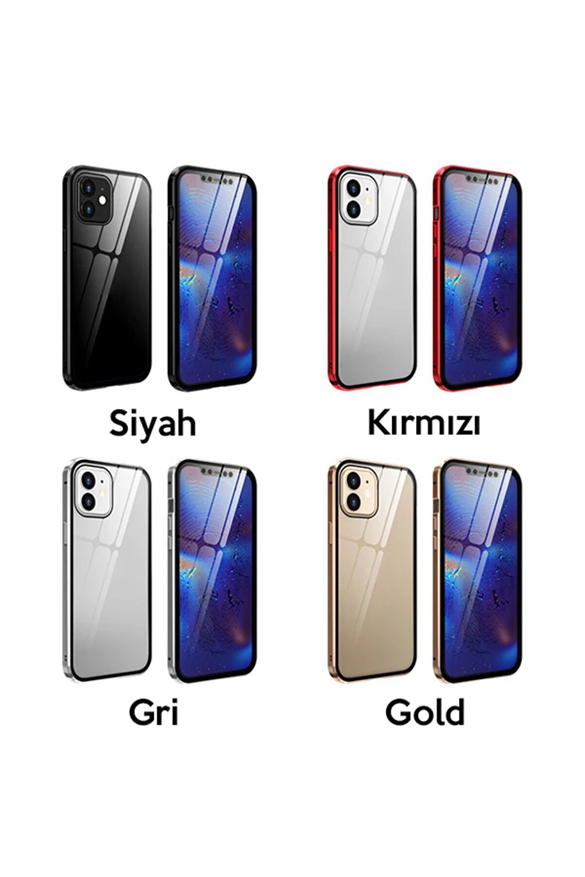 İphone 12 Mi̇ni̇ Mıknatıslı 360 Derece Ön Ve Arka Cam Full Korumalı Manyeti̇k Kı - Gms8620-8776