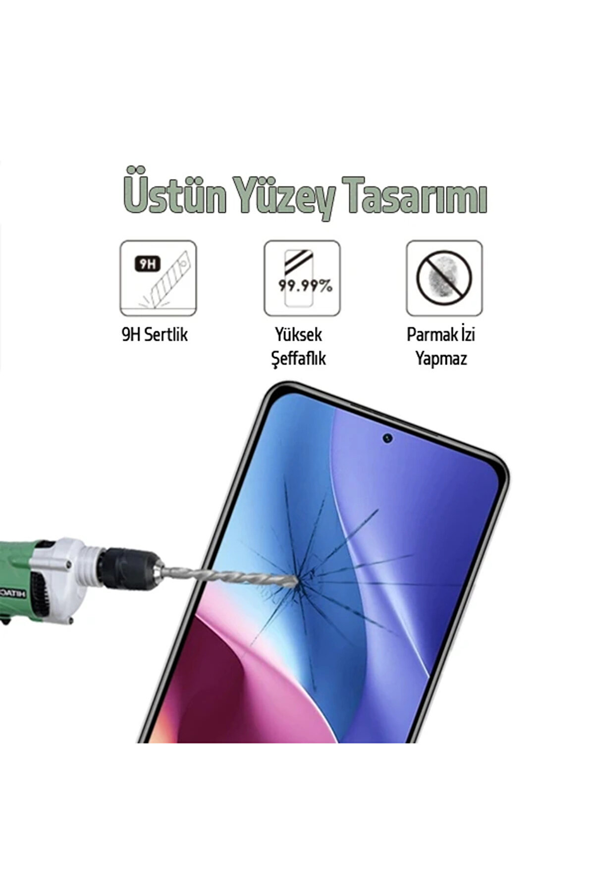 Xi̇aomi̇ Redmi̇ K40/K40 Pro Full Glue Tam Kaplama Ekran Koruyucu-(5775) - Gms3846-7536
