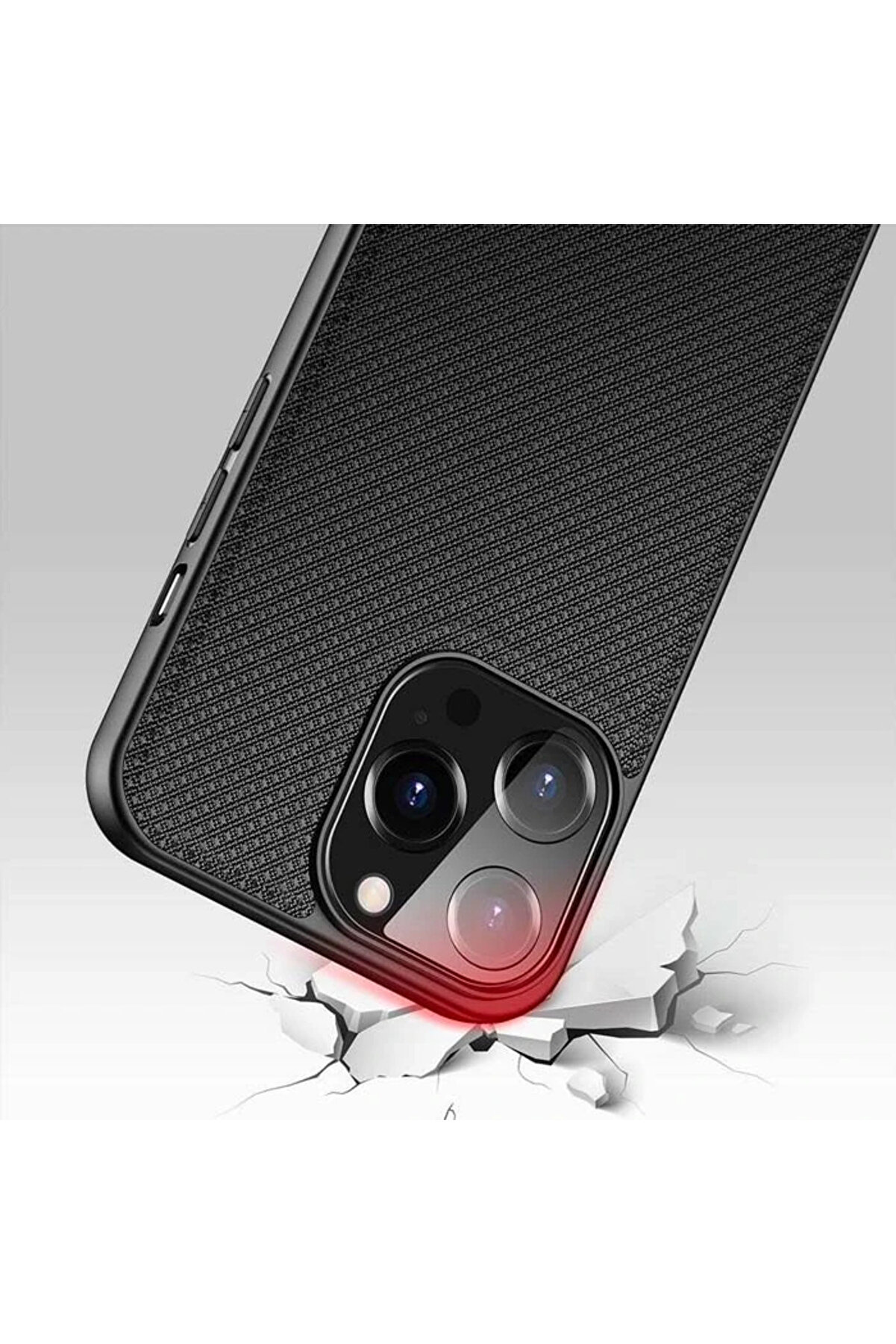 Dux Duci̇s Fi̇no Seri̇si̇ İphone 13 Pro Max Kılıf Premi̇um Dokuma Si̇li̇kon Kılıf-( - Dropx3922-7057