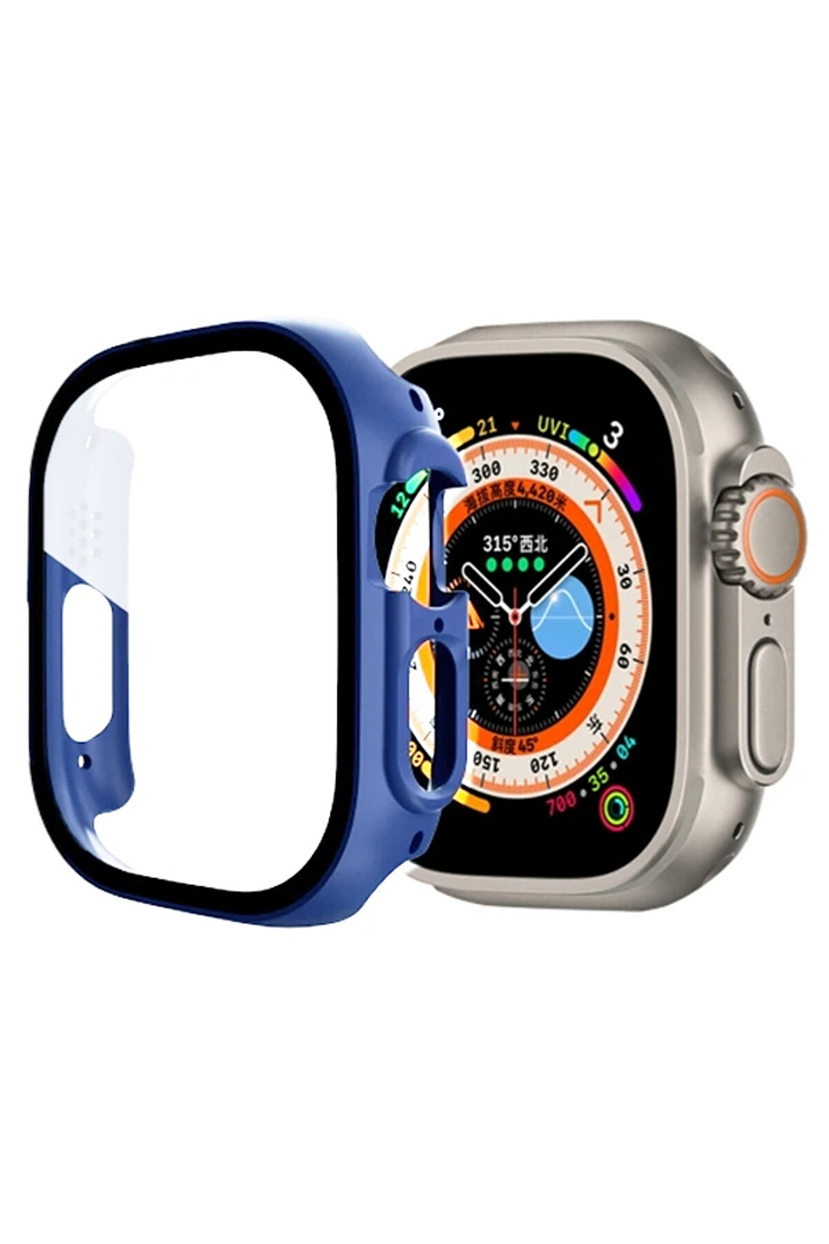 CepteToptan Ally Apple Watch Ultra 49mm için Hard PC Full Koruma Sert Armor Zırh Kılıf-( - DROPX1414-7493