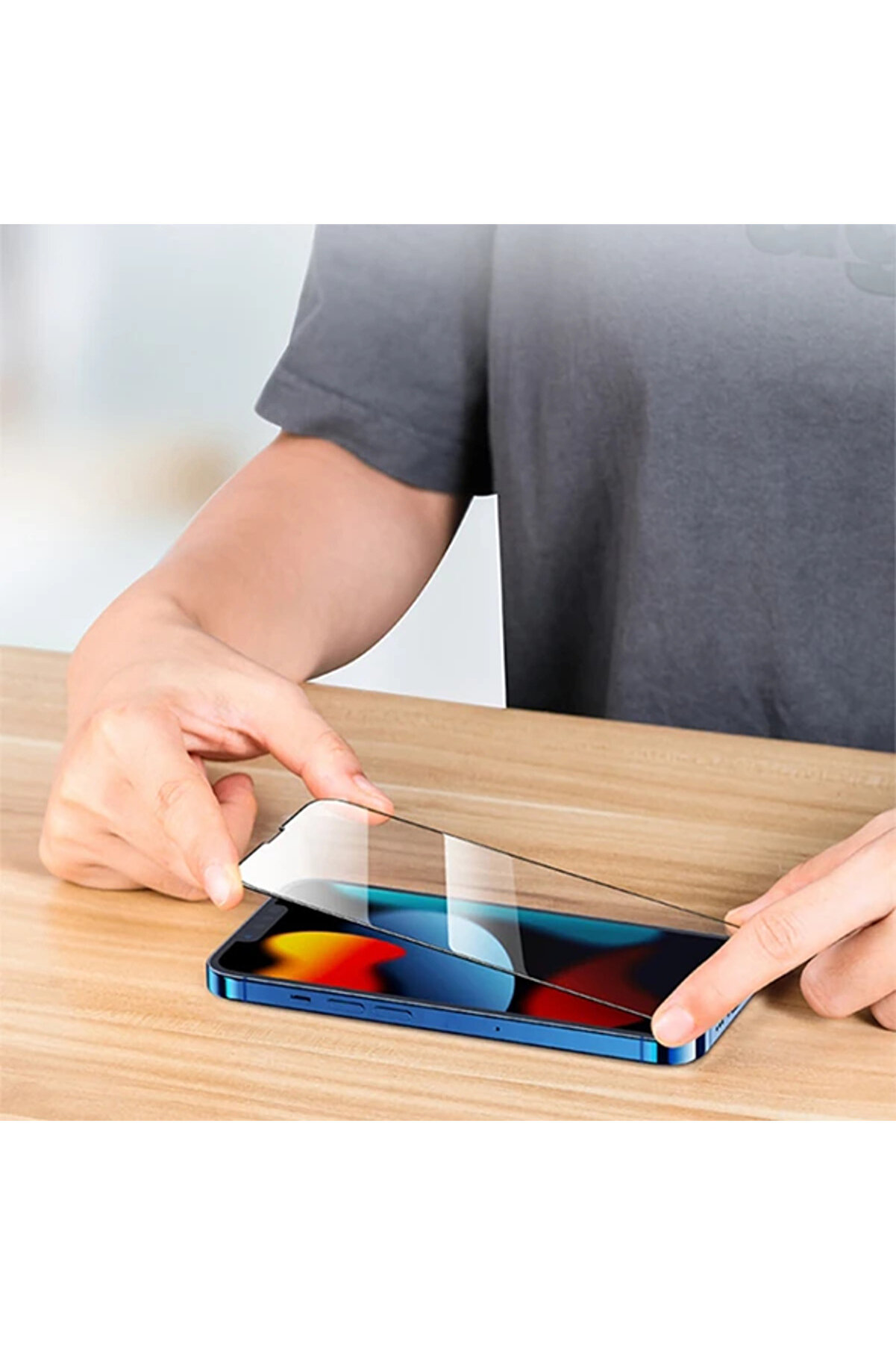 Ally İphone 13 Pro Max 6.7 Full Glue-Tempered Cam Ekran Koruyucu-(1903) - Dropx4095-6174