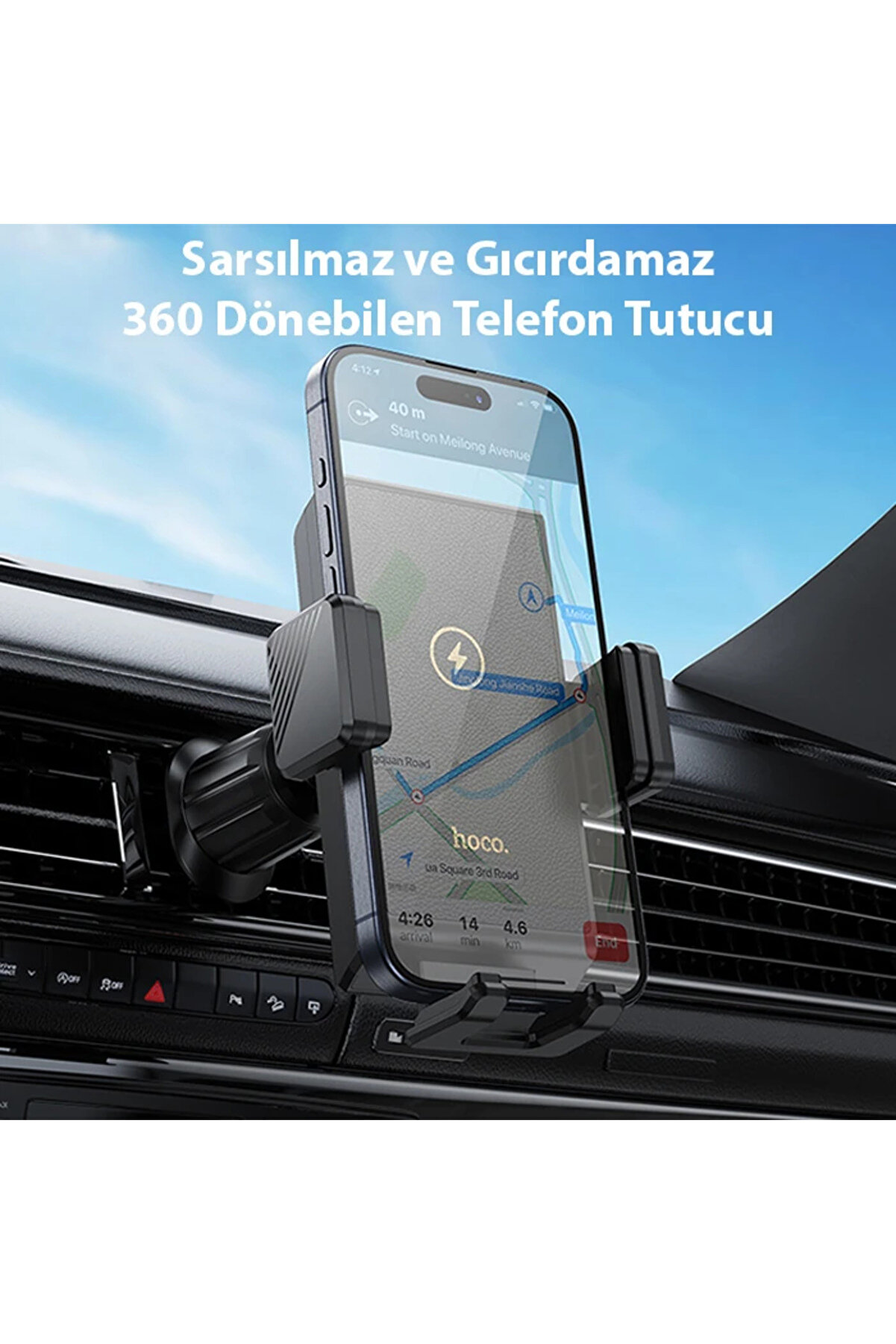 Hoco Hw21 Kli̇ma Havalandırma Bölmesi̇ Wi̇reless Kablosuz Şarj Araç Telefon Tut - Dropx3382-2842