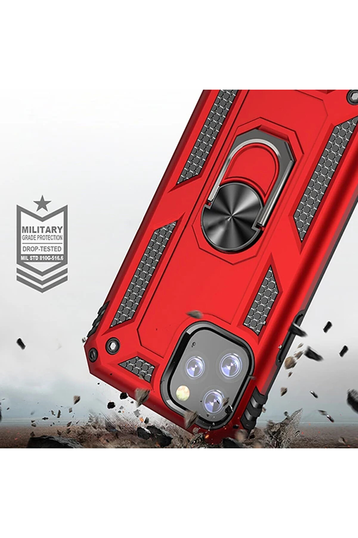 Ally İphone 11 Pro 5.8 İnch Yüzüklü Kılıf Armor Shockproof Ri̇ng Kılıf-(19 - Dropx8363-9025