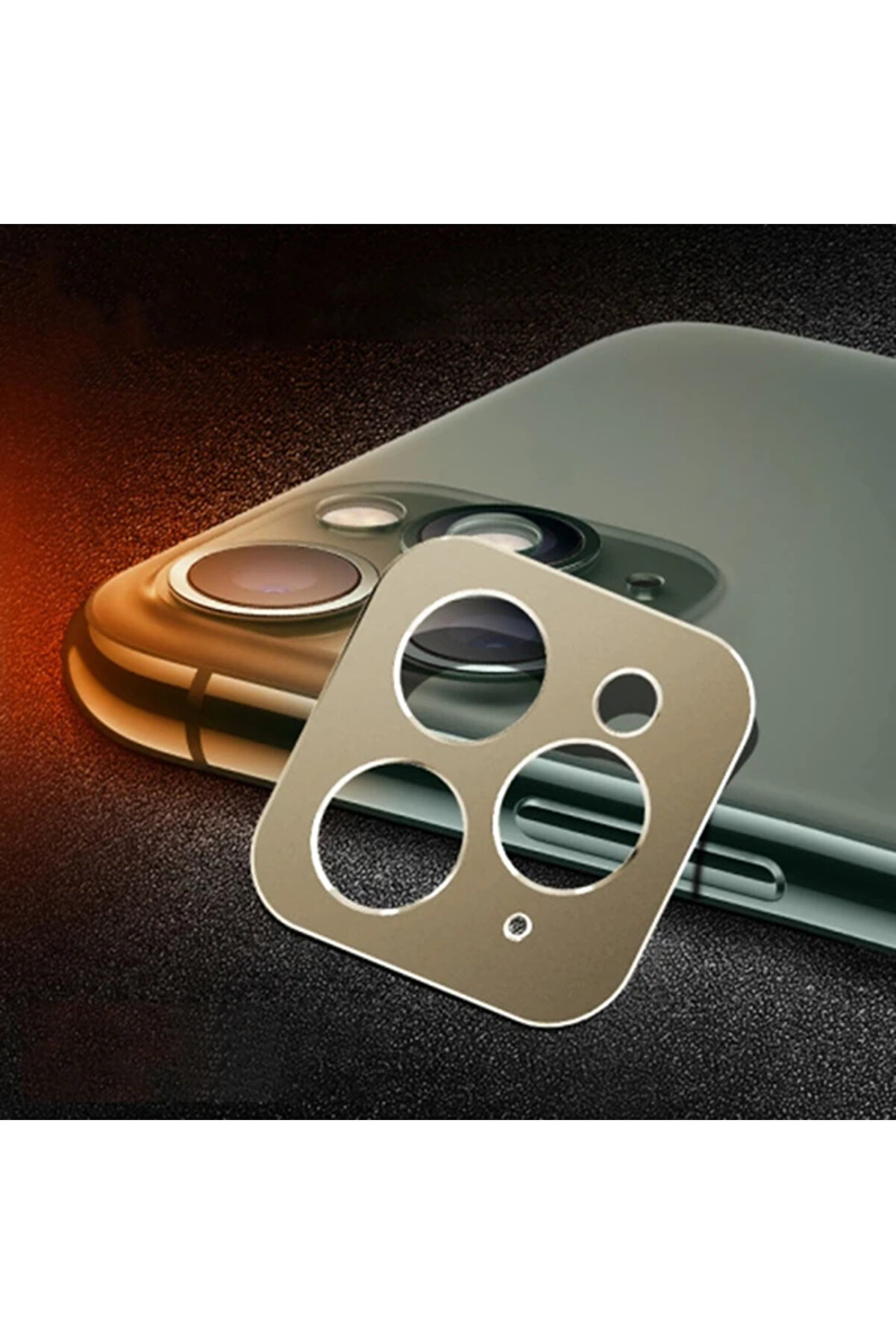 CepteToptan İPhone 11 Pro -11 Pro Max 3D Metal Kamera Koruyucu Metal Lens-(1903) - DROPX3476-3512