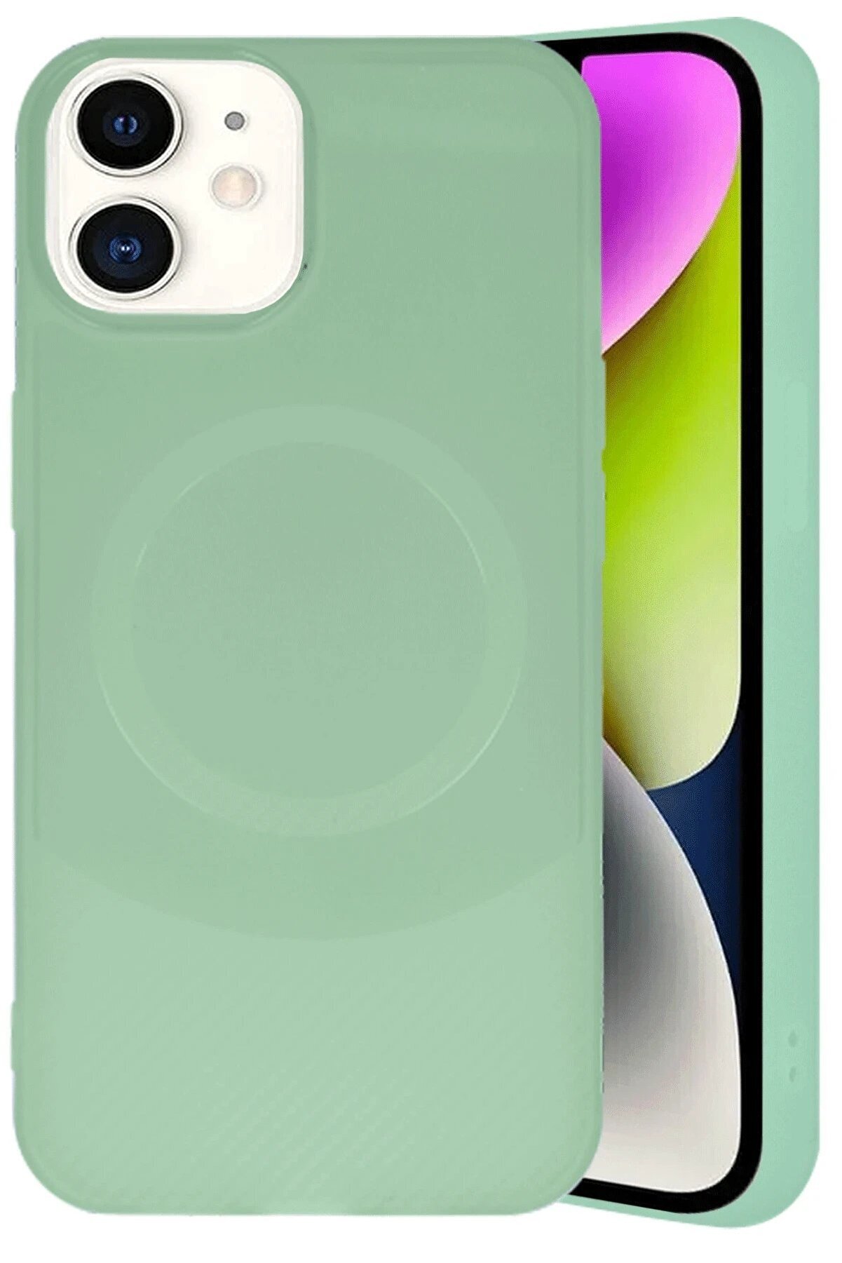 İphone 11 Kılıf Maya Karbon Kapak - Su Yeşi̇li̇ - Dropx1200-9863