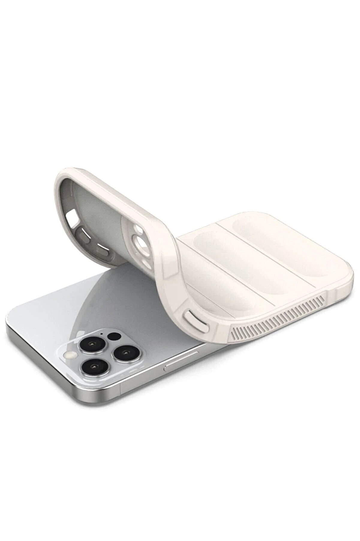 İphone 12 Pro Kılıf Opti̇mum Si̇li̇kon - Krem - Dropx7607-4520