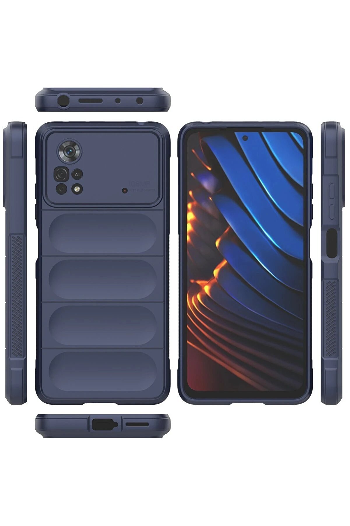 Xi̇aomi̇ Poco X4 Pro 5G Kılıf Opti̇mum Si̇li̇kon - Laci̇vert - Dropx4677-1518