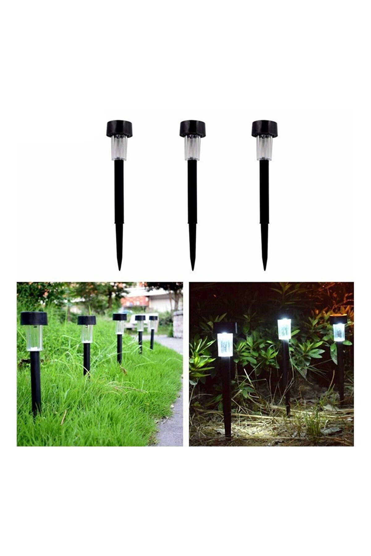 evimdeyokyok Güneş Enerjili Bahçe Lambası Plastik Saplama 10lu Set