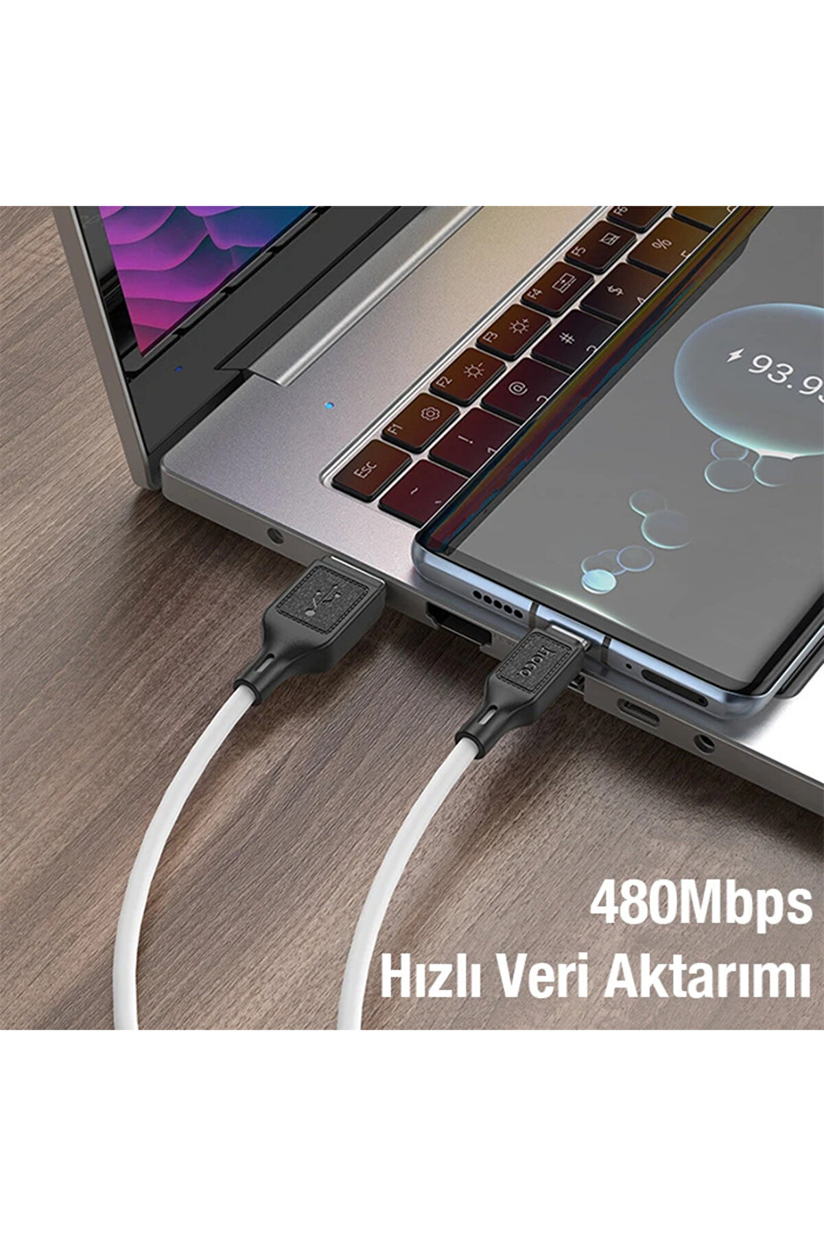Hoco X90 Usb To Type-C 3A Si̇li̇kon Hızlı Şarj Ve Data Kablosu-(1903) - Dropx5919-4580