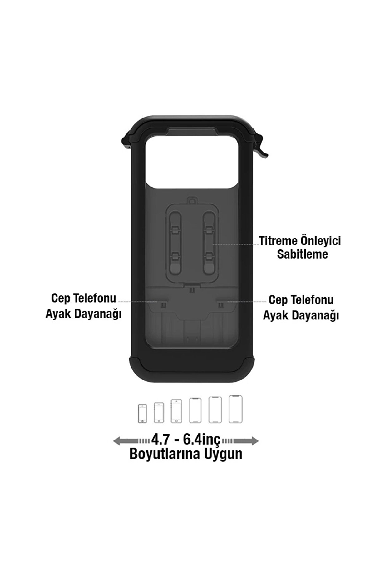 Ally Motosi̇klet Bi̇si̇klet İçi̇n Su Geçi̇rmez Ayna Bağlantılı Telefon Tutucu-( - Dropx1233-8304