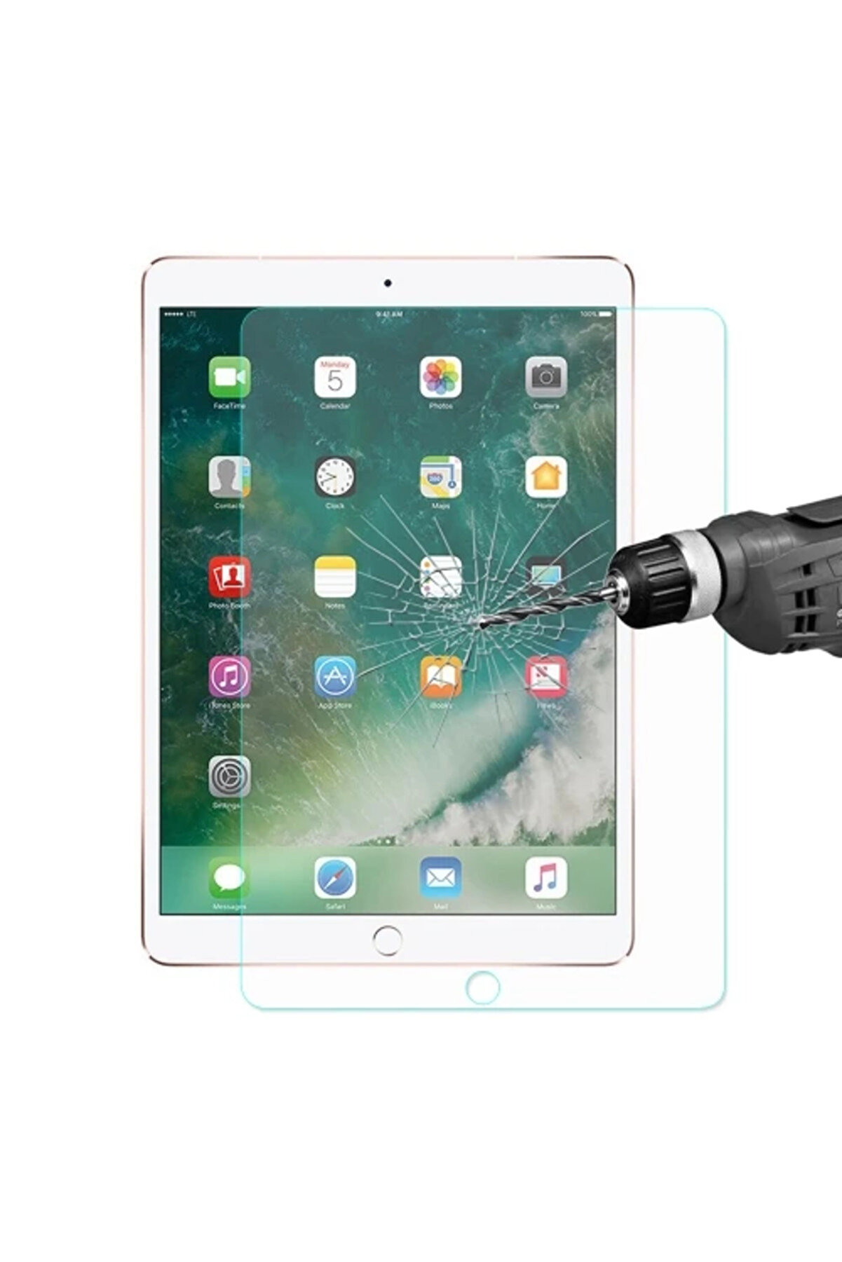 İpad Pro 105 Uyumlu Kırılmaz Cam Ekran Koruyucu-(1903) - Dropx4051-8435