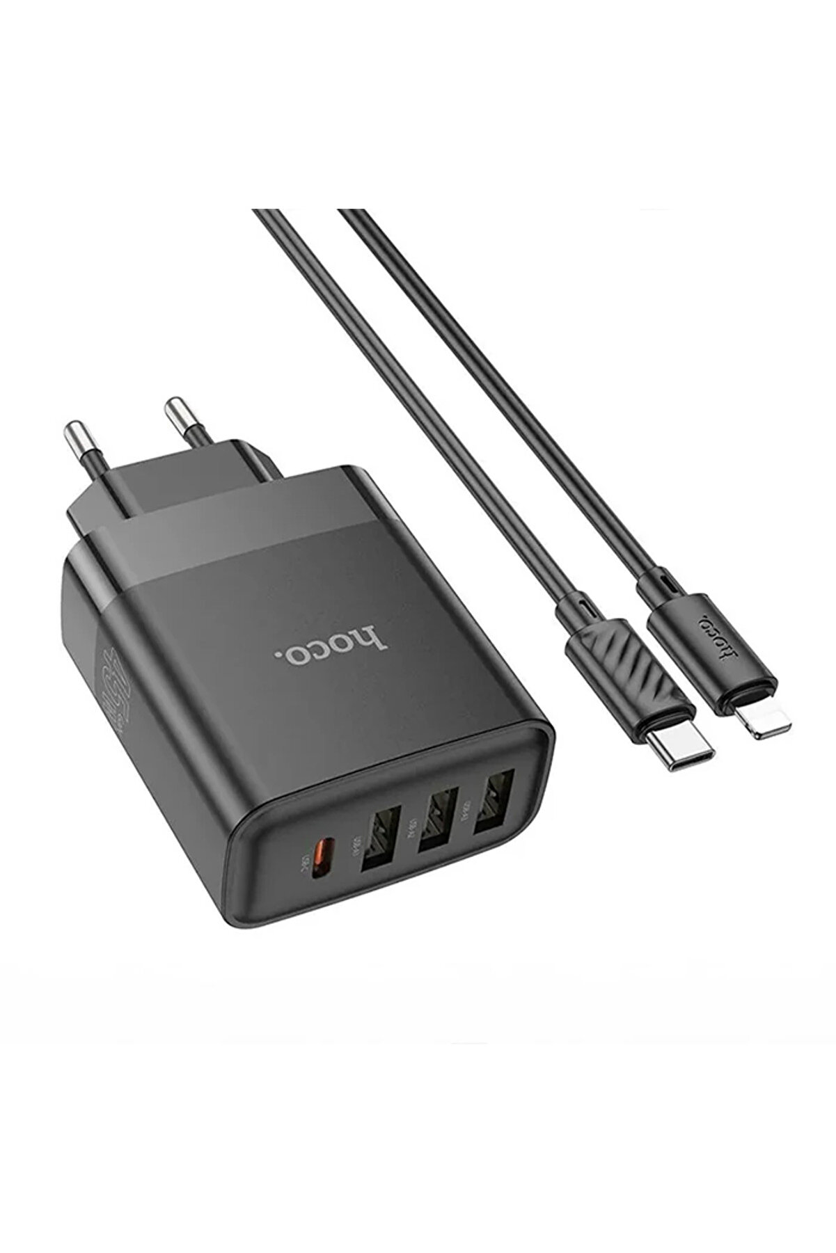 Hoco C127A Pd45W(1C3A) Hızlı Şarj Aleti̇ + Type-C To İphone Li̇ghtni̇ng Kablo Seti̇-( - Gms7337-5516
