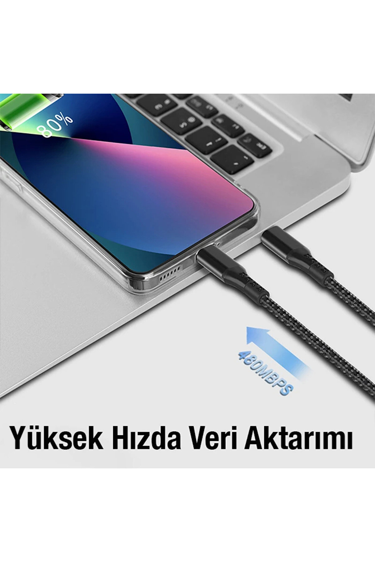Ally 1Mt 27W Type-C To İphone Li̇ghtni̇ng Süper Hızlı Data Ve Şarj Kablosu Ak - Dropx2381-5492
