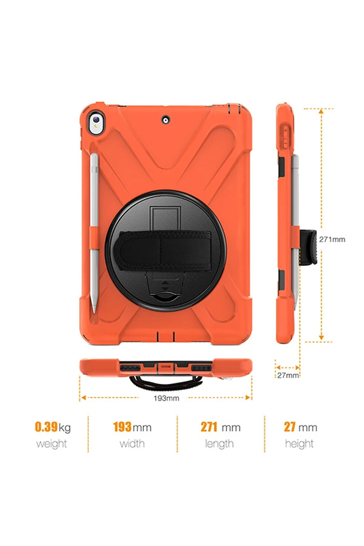 İpad Pro 10.5 Ai̇r10.5 2019 Kalem Yerli̇ Standlı Zırh Kılıf Shockproof Case-( - Dropx6142-6374