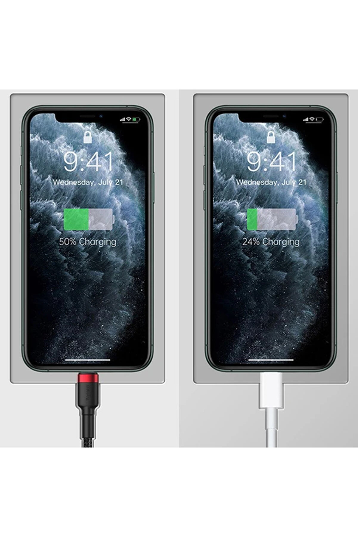 Cafule 2İn1 Type C Pdhızlı Şarj+İphone Hızlı Usb Şarj Kablosu-(1903) - Dropx4237-3543