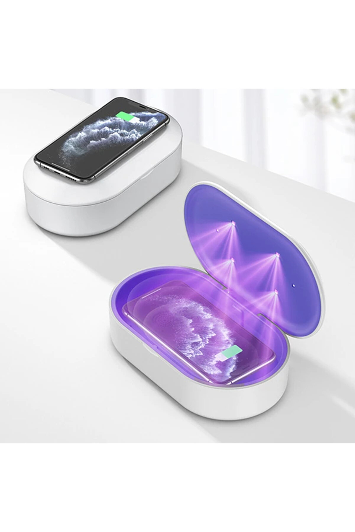 gizmurstore ALLY 15W Hızlı Kablosuz Wireless Şarj+Ultraviyole Sterilizer- Uv box-(5775) - GMS2849-8250