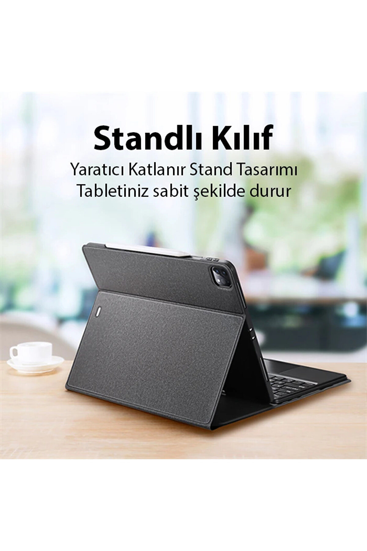 İpad Pro 12.9 (2020/2021/2022) Uyumlu Tk Seri̇es Kablosuz Bluetooth Klavye Tou - Dropx4257-1116