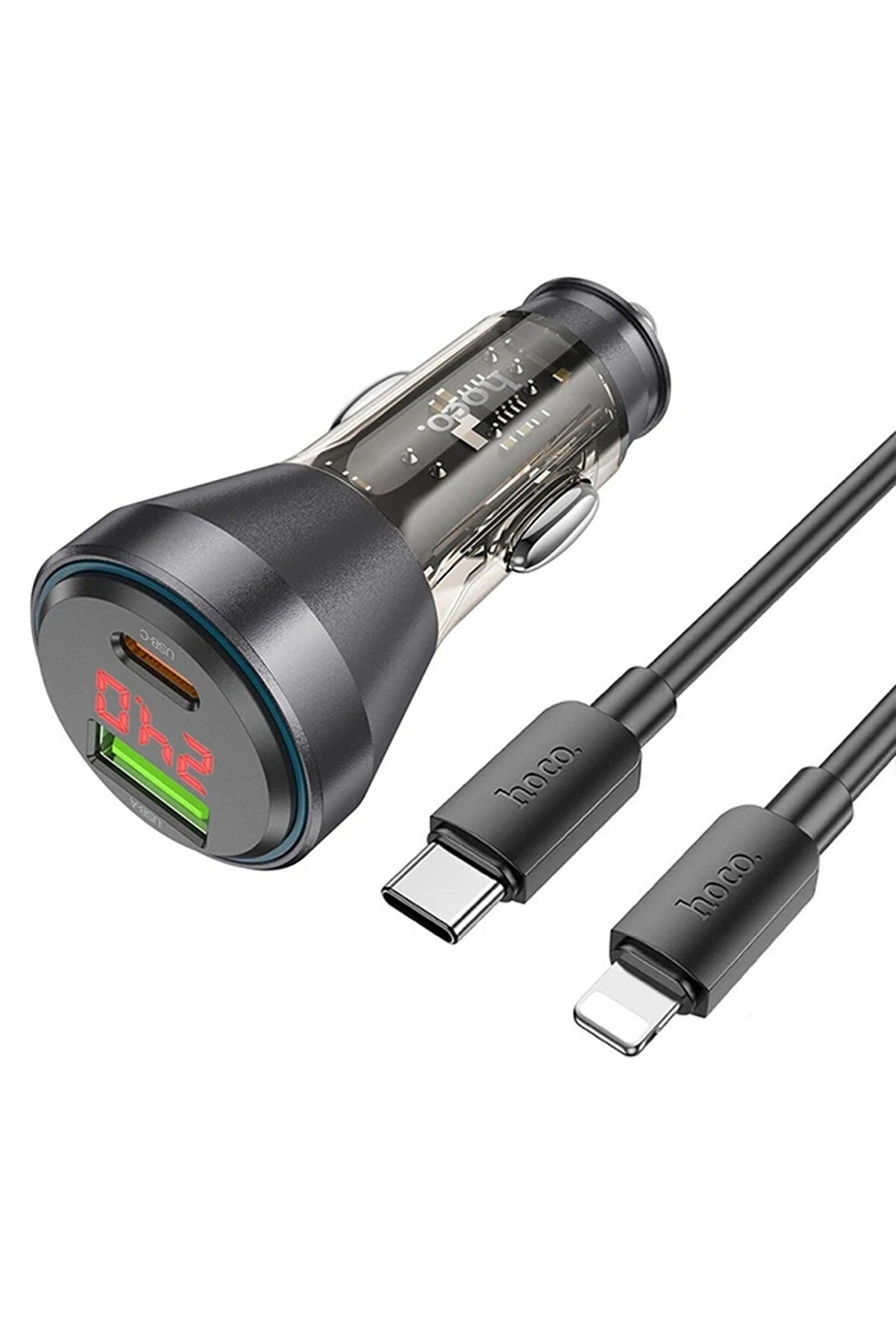 CepteToptan HOCO NZ12B Unimpeded PD48W USB + Type-C Araç Çakmaklı Hızlı Şarj Aleti + T - DROPX5835-4744