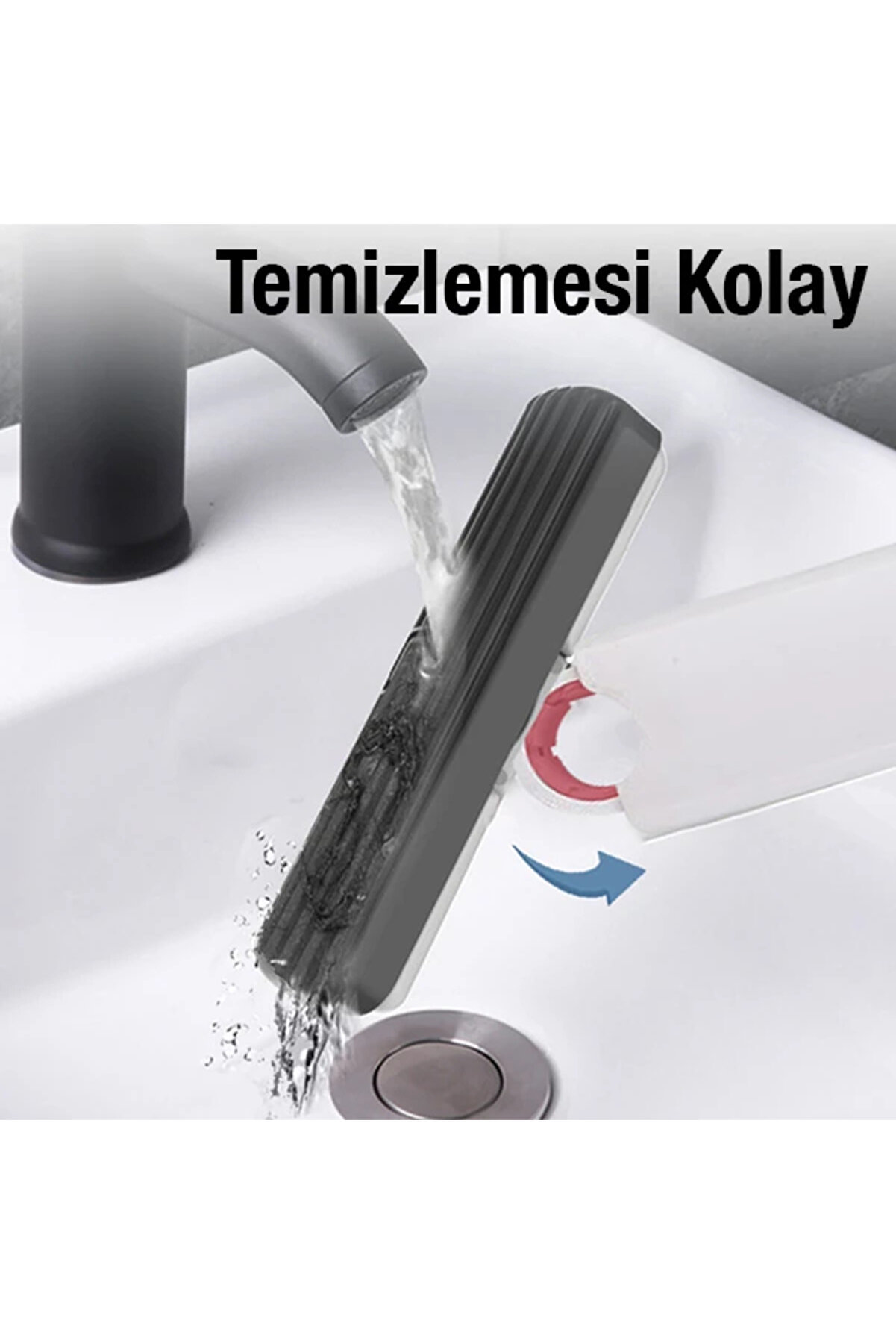 Mrpurple Ezere Çok Amaçlı Mi̇ni̇ Tezgah Üstü Paspas Mi̇ni̇ Mop + 2 Yedek Uç-(5775)