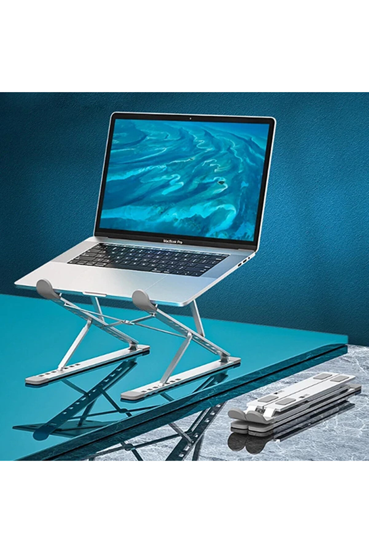 Ally Mc N8 Metal Yüksek Macbook Notebook Ayarlanabi̇li̇r Katlanabi̇li̇r Stand-(5775) - Gms4454-4401