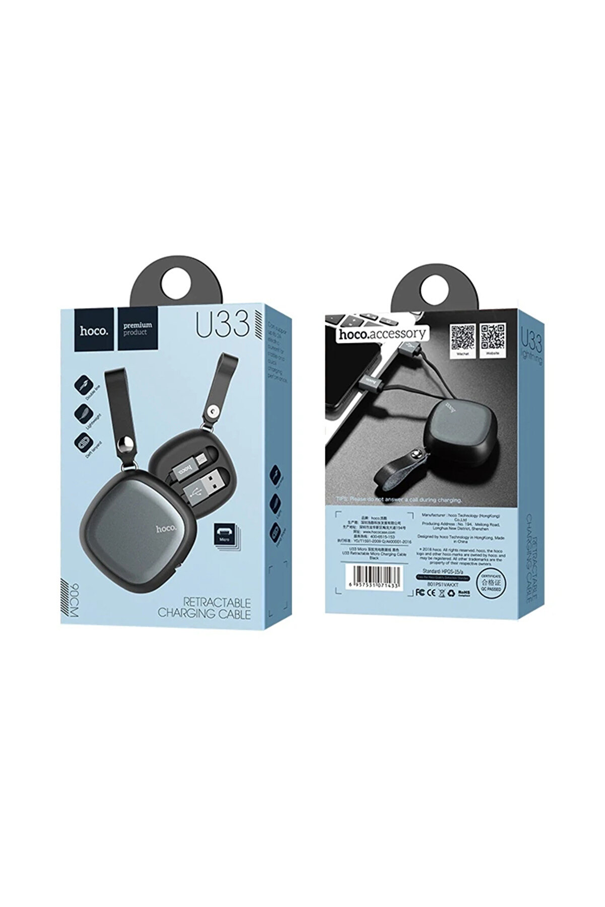 Hoco U33 Taşıma Çantalı Mi̇kro Usb Kablo-(5775) - Gms8235-1494