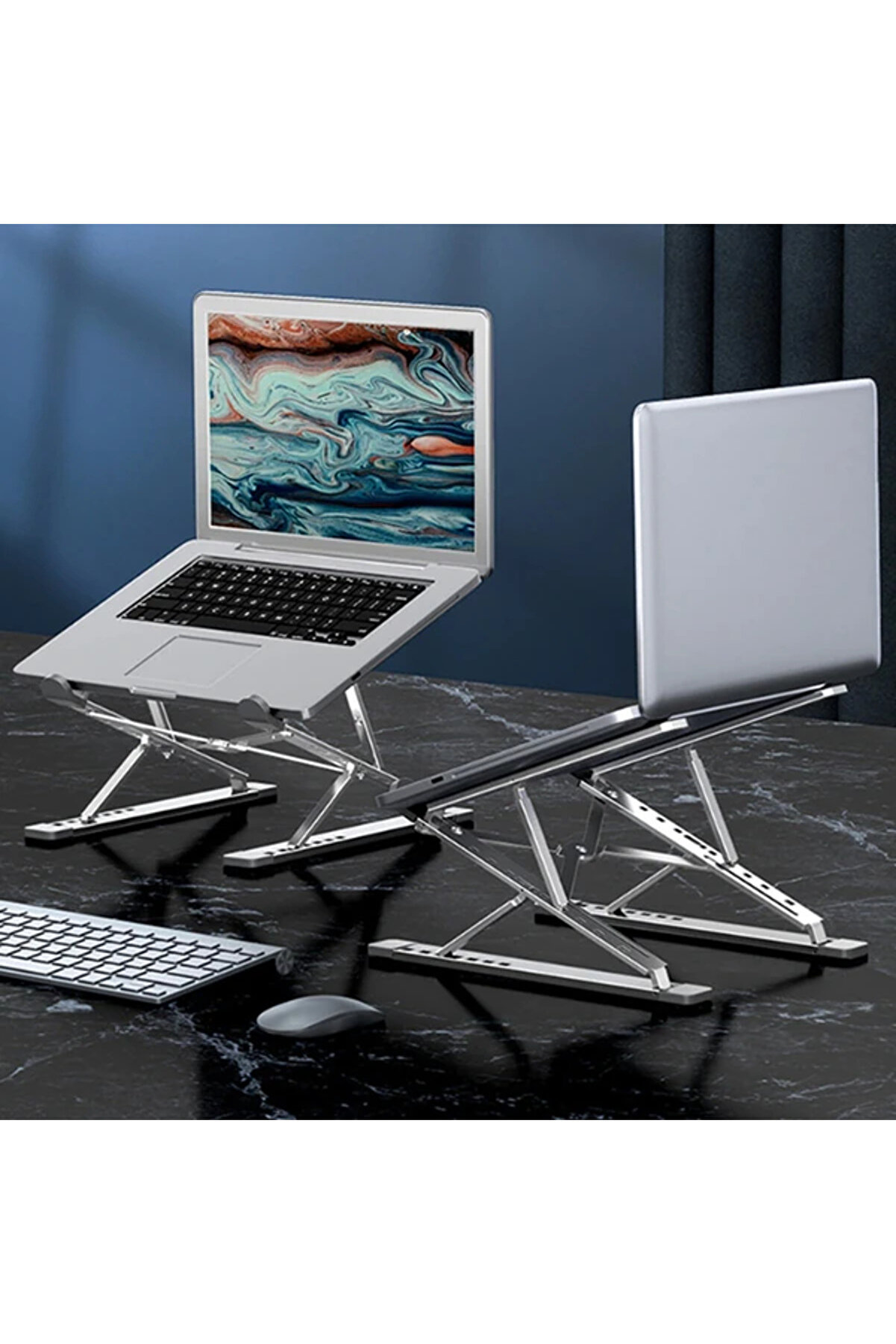 Ally Mc N8 Metal Yüksek Macbook Notebook Ayarlanabi̇li̇r Katlanabi̇li̇r Stand-(5775) - Gms4454-4401