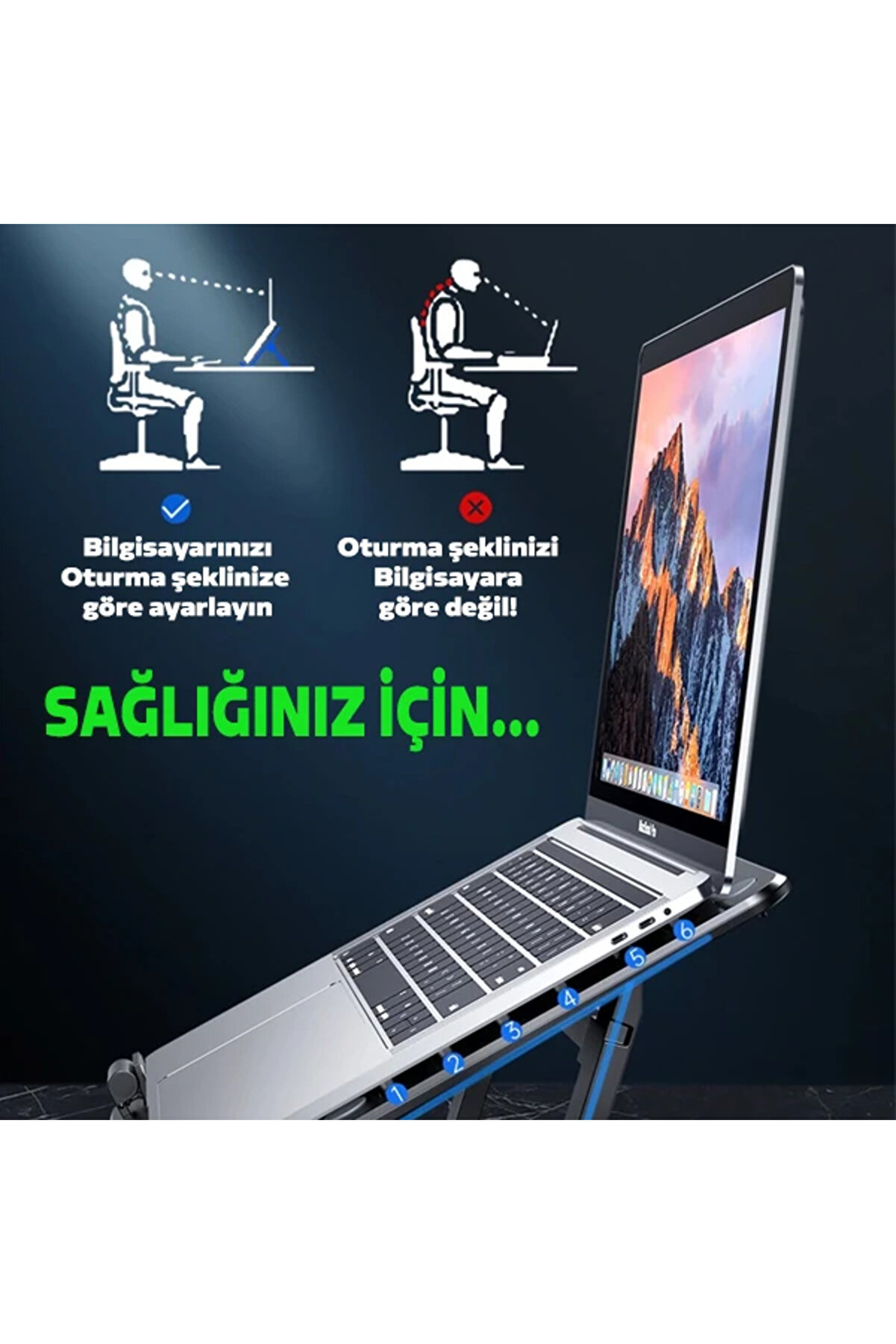 Ally Ayarlanabi̇li̇r Taban Çi̇ft Fanlı Tablet Ve Laptop Soğutucu Stand-(5775) - Gms4801-7245