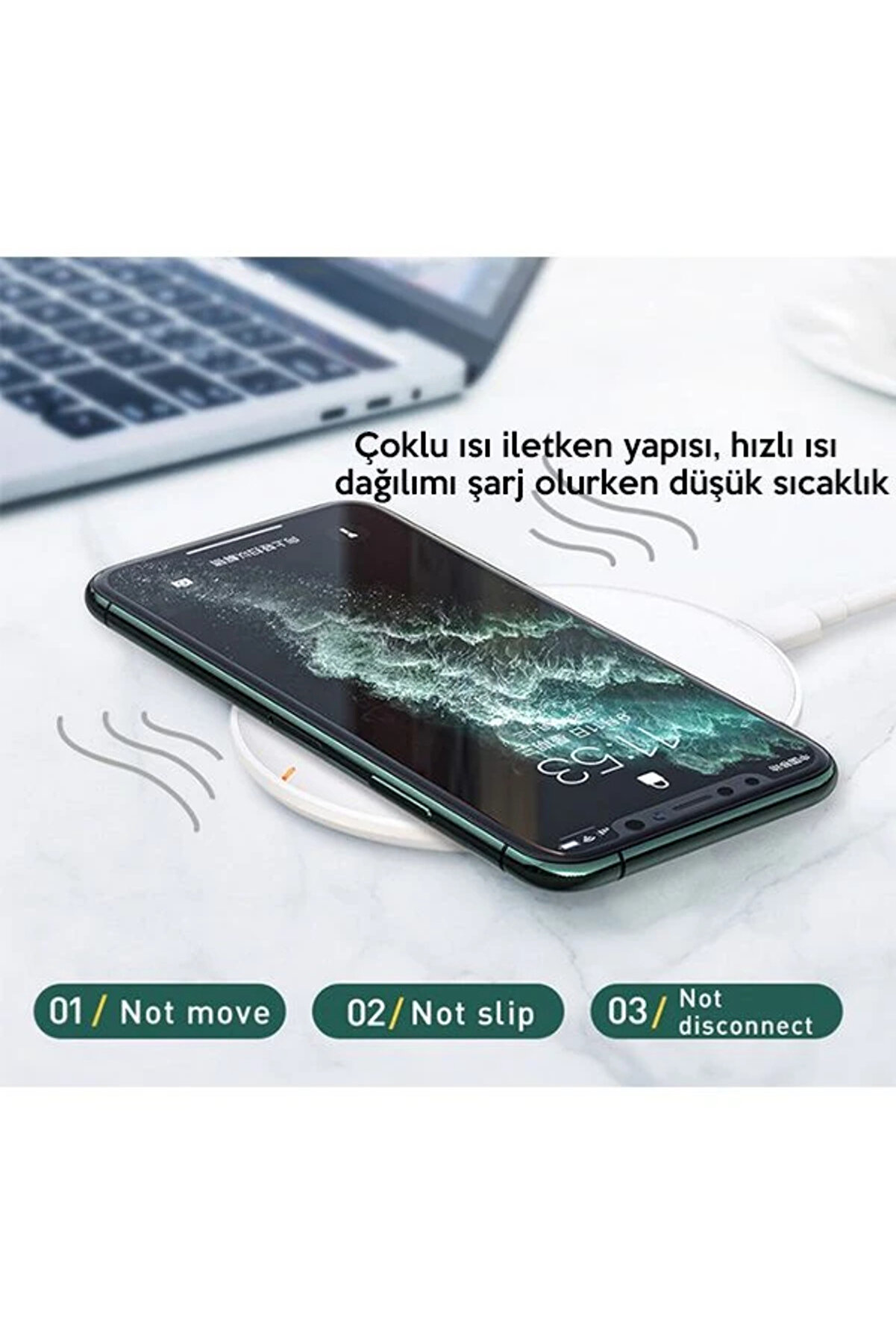 Cobble 15W Wi̇reless Kablosuz Şarj Ci̇hazı İphone 12-11Xs Max Xr 8-(1903) - Dropx7314-3735
