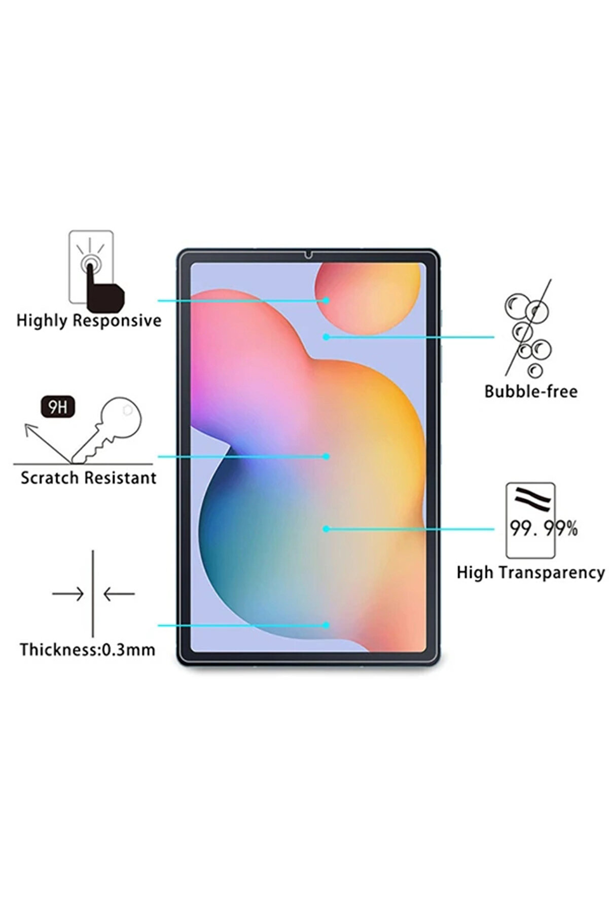 Galaxy Tab S6 Li̇te P610- P615 Tempered Kırılmaz Cam Ekran Koruyucu-(5775) - Gms6697-7011