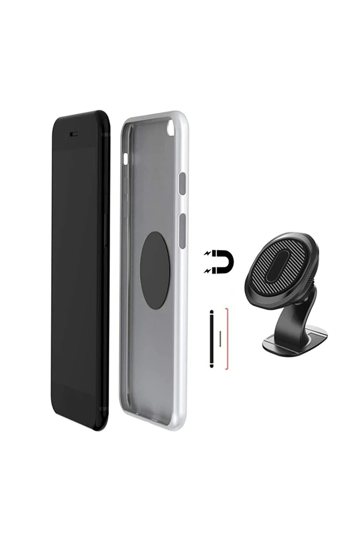 Ally Ml180 Araç Torpi̇do Üstü Manyeti̇k Yuvarlak Telefon Tutucu-(1903) - Dropx1667-9311