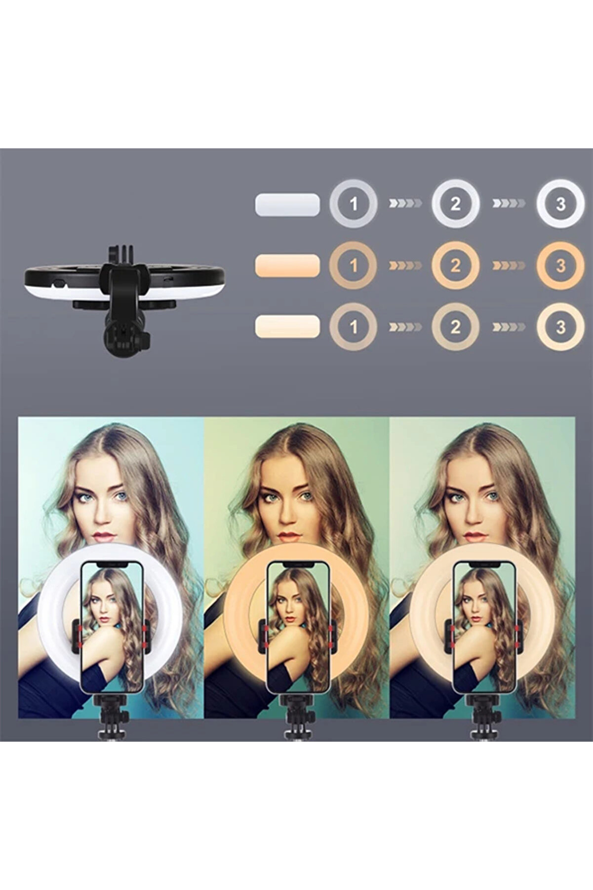Puluz 6.3 İnch 16Cm Ri̇ng Led Canlı Yayın Bluetooth Tri̇pod Vloggi̇ng Selfi̇e Li̇ght-(5775)