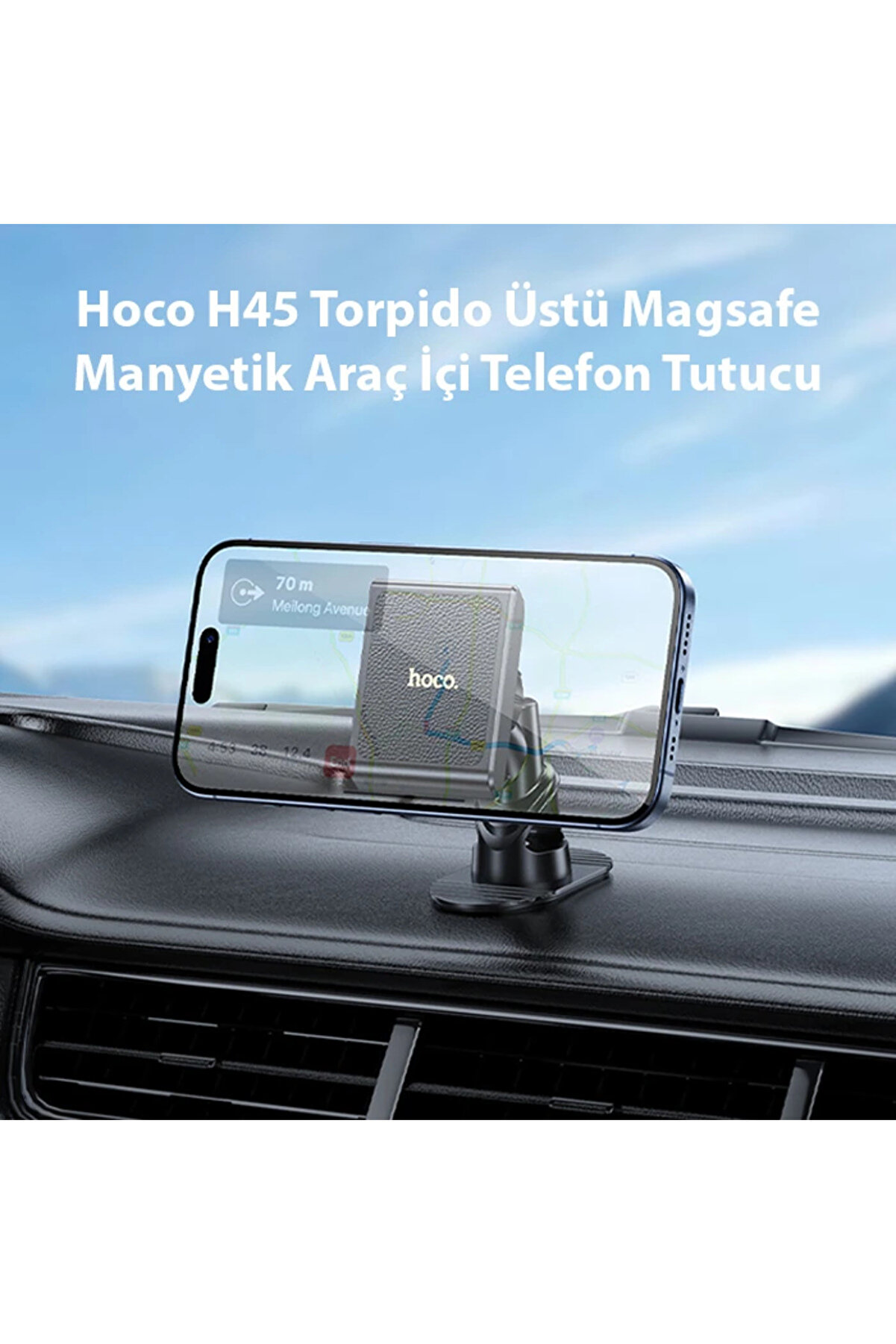 Hoco H45 Torpi̇do Üstü Magsafe Manyeti̇k Araç İçi̇ Telefon Tutucu-(1903) - Dropx8382-1638