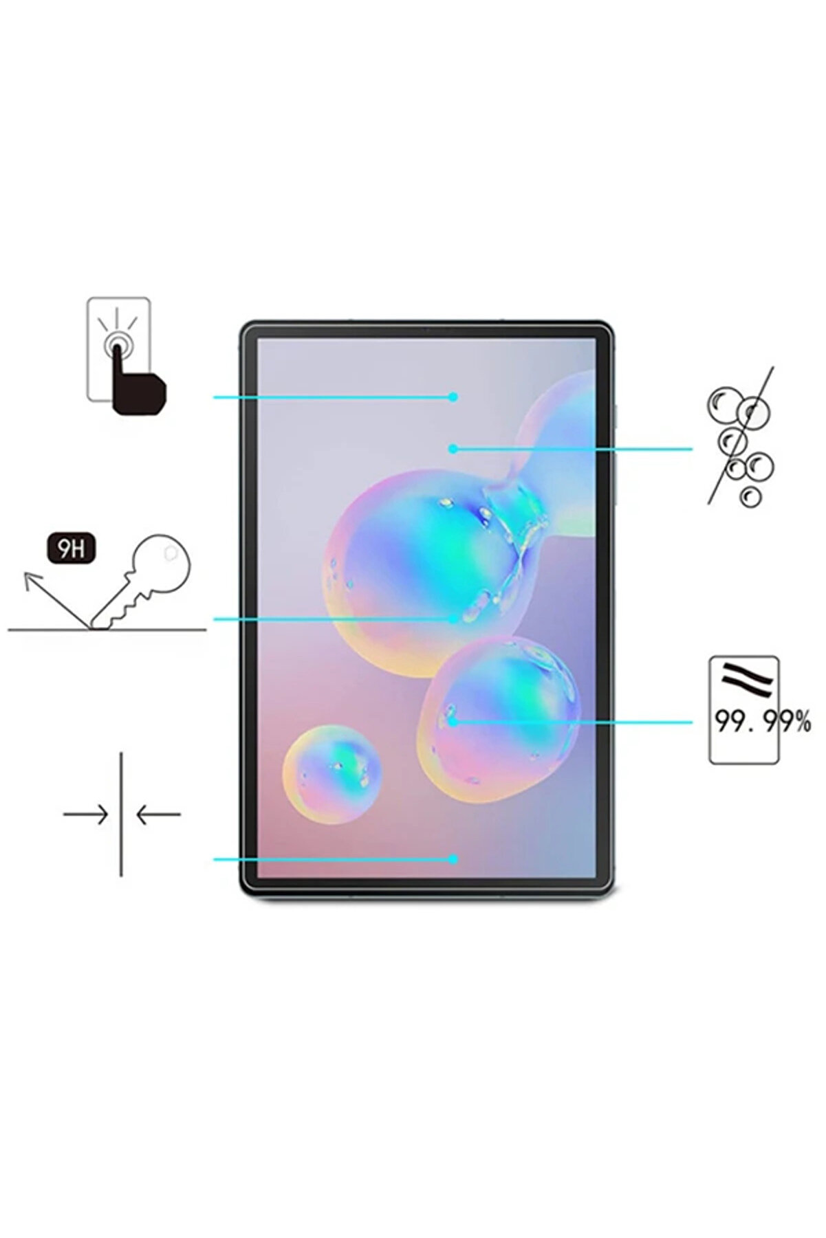 Ally Sm Galaxy Tab S8 Plus S7 Plus Tempered Kırılmaz Cam Ekran Koruyucu-(5775) - Aa7688-7929