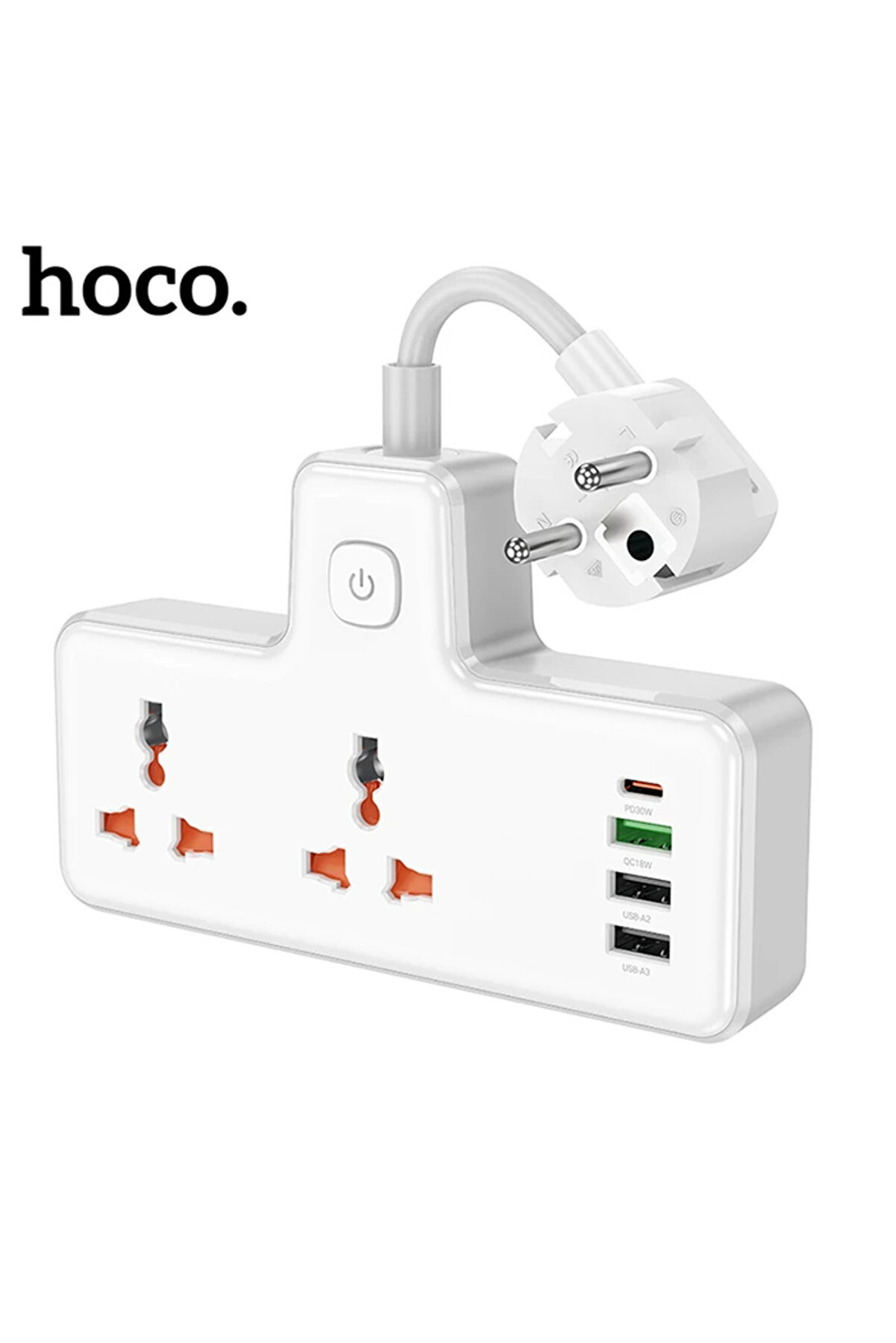 Hoco Ac12A 2500W 2 Pri̇z + 3 Usb + 30W Type-C Multi̇fonksi̇yonel Pri̇z Çoğaltıcı Şa - Gms5820-1130
