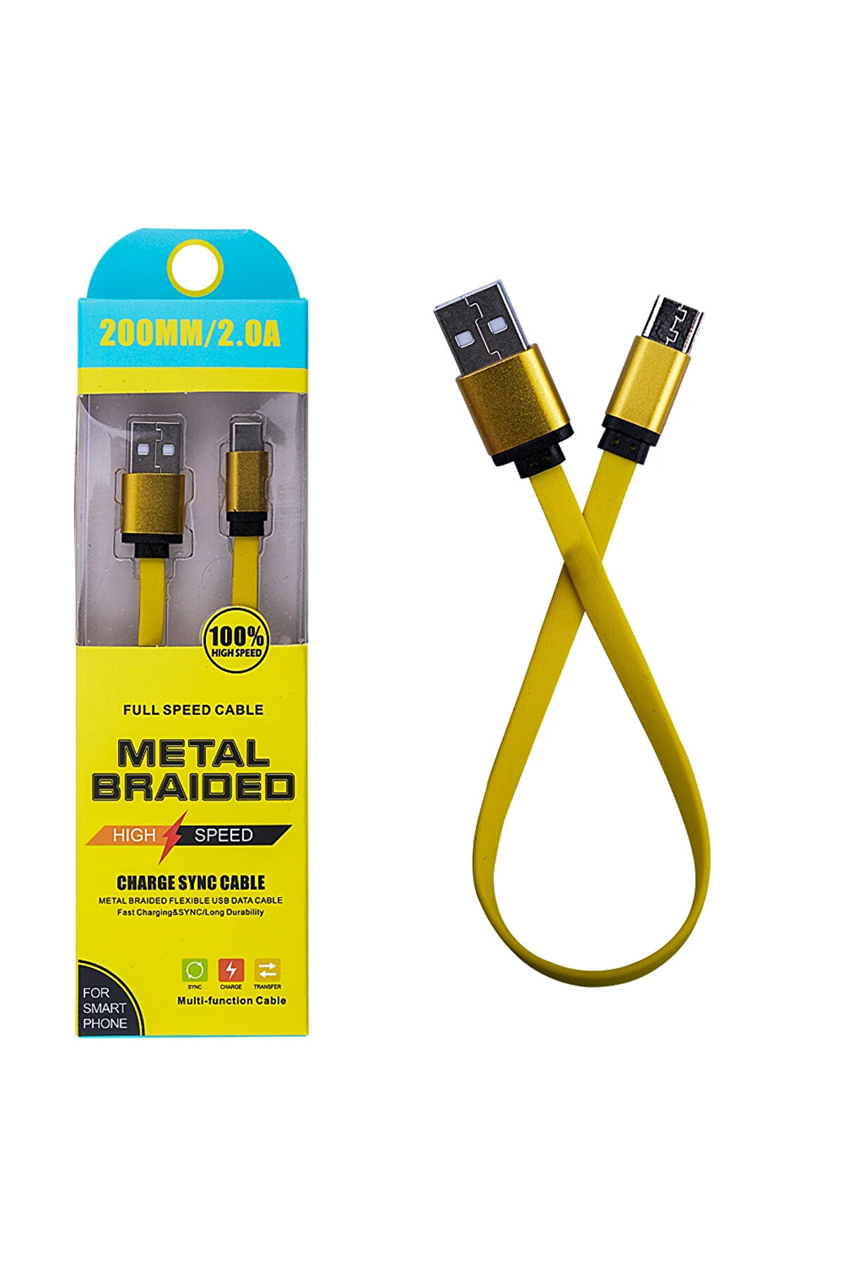 Androi̇d Mi̇cro 2A 20Mm Kısa Yumuşak Dokulu Renkli̇ Usb Kablo-(5775) - Gms2296-5389