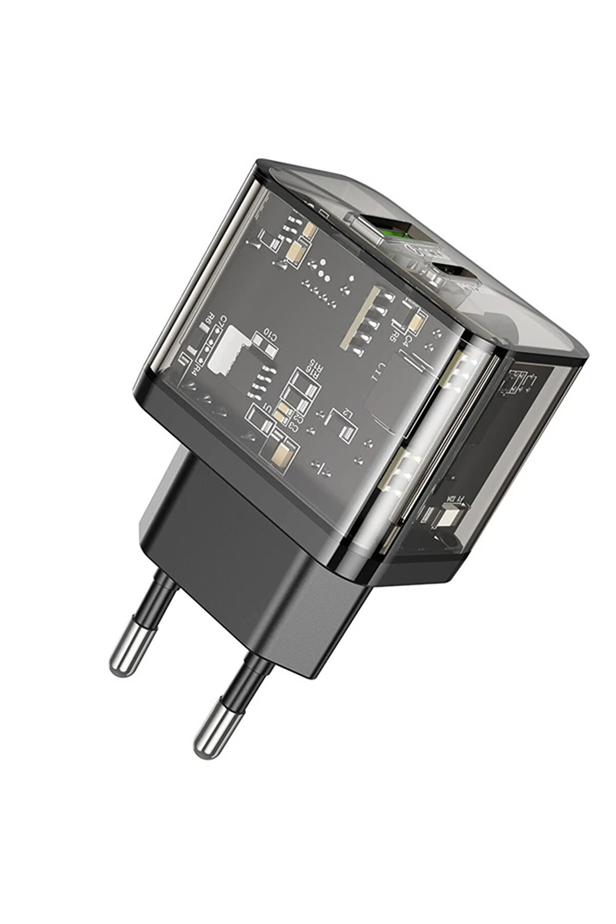 Hoco N34 Pd20W+Qc3.0 Usb+Type-C Gi̇ri̇ş Hızlı Şarj Adaptörü Başlığı-(5775)