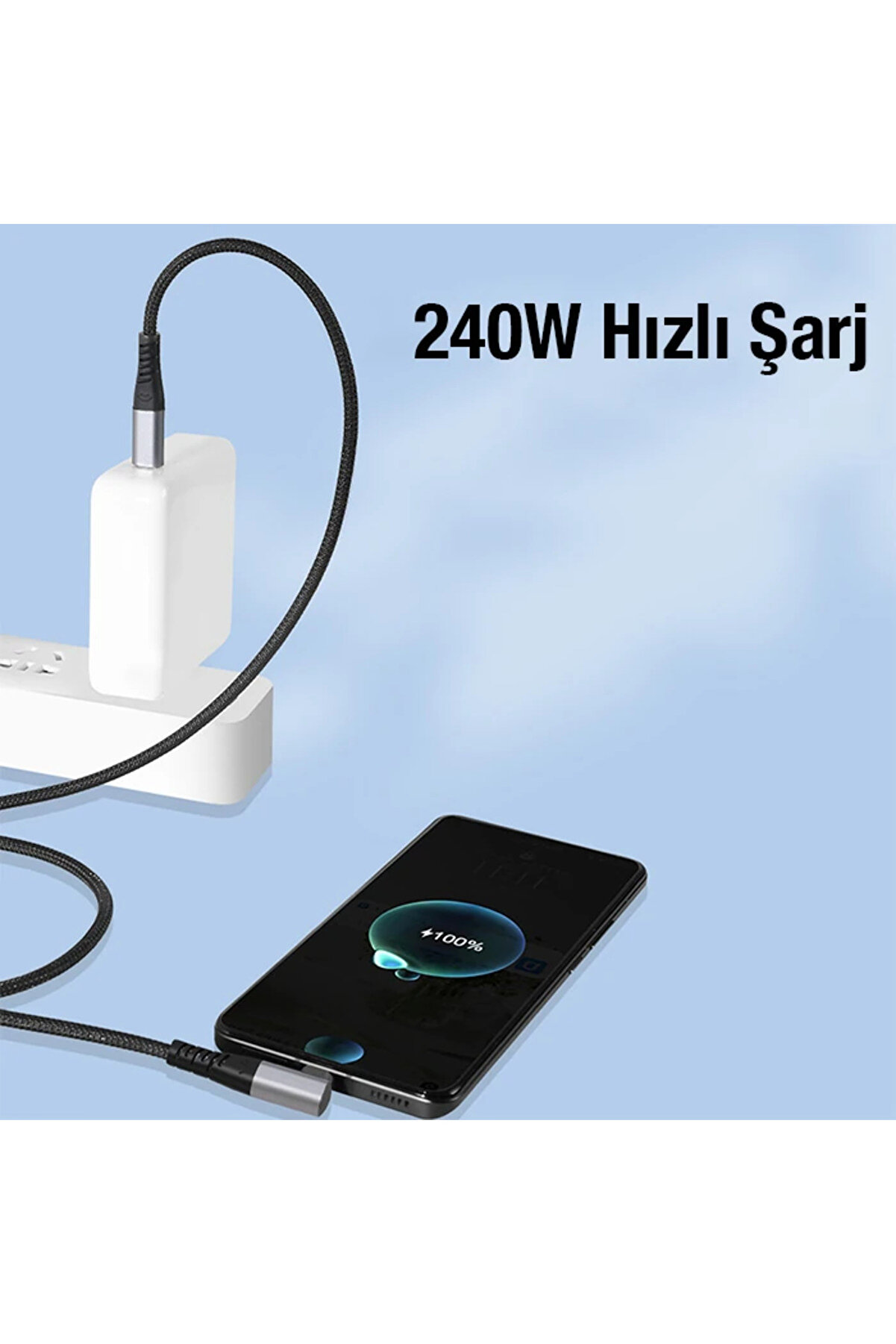 Ally 240W Type-C To Type-C Yatay Laptop-Telefon Hızlı Data Ve Şarj Kablosu-(1 - Dropx2170-3856