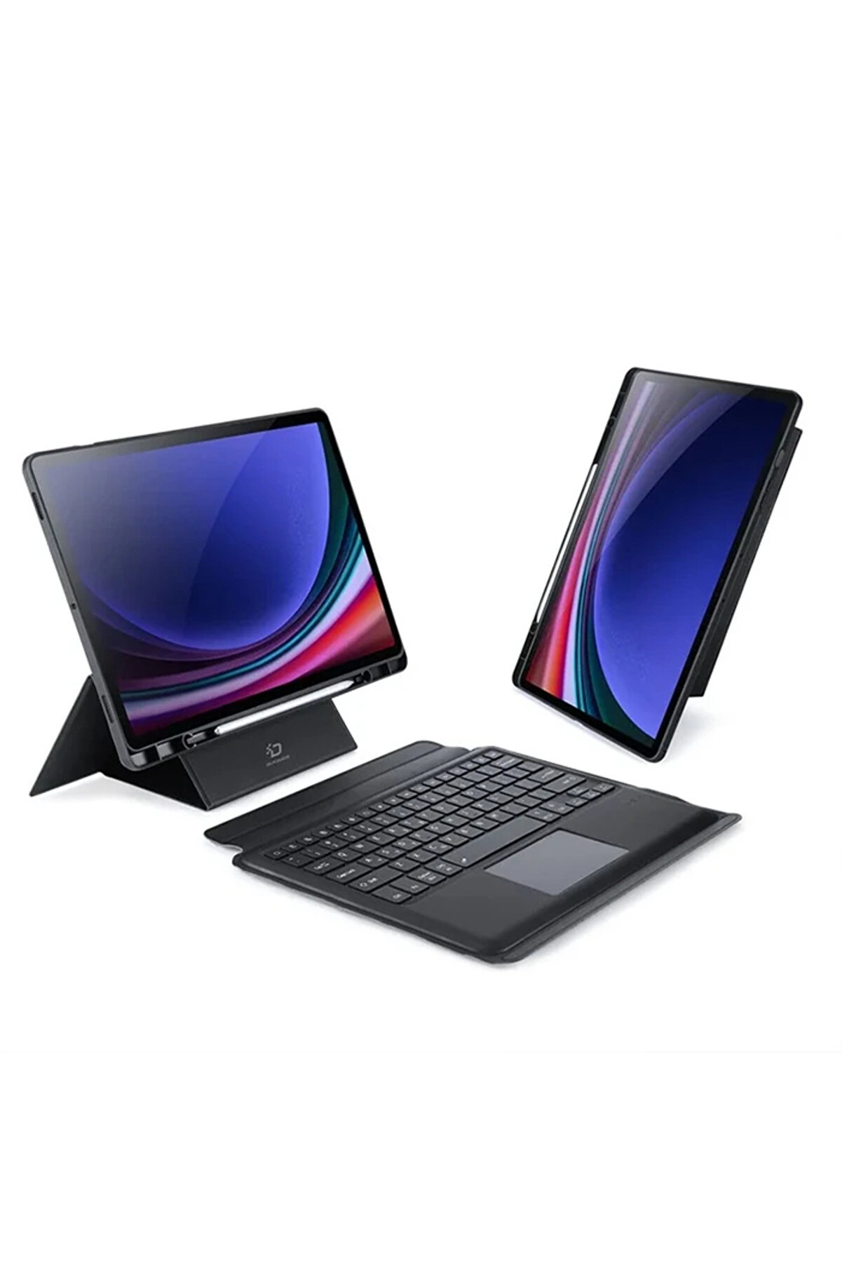 Dux Ducıs Samsung Galaxy Tab S9 + Ayrılabi̇li̇r Bluetooth Klavye Touchpad Pu Deri̇ - Dropx8112-7478
