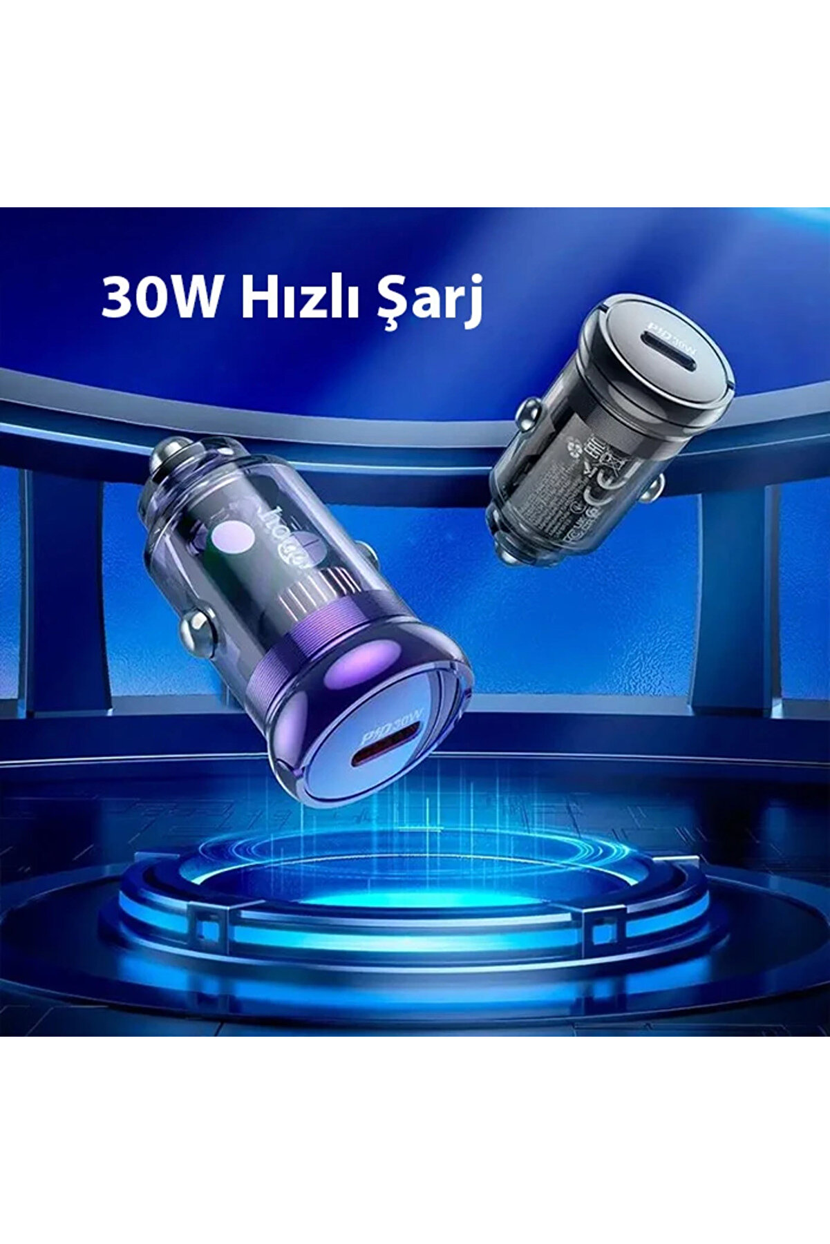 Hoco Z53 Si̇ght Si̇ngle Pd30W Type-C Gi̇ri̇şli̇ Araç Çakmaklık Hızlı Şarj Aleti̇-(5 - Gms2604-7893